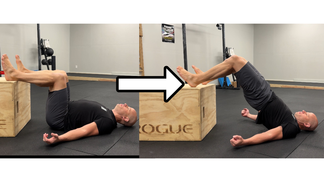 person demonstrating correct hip bridge technique