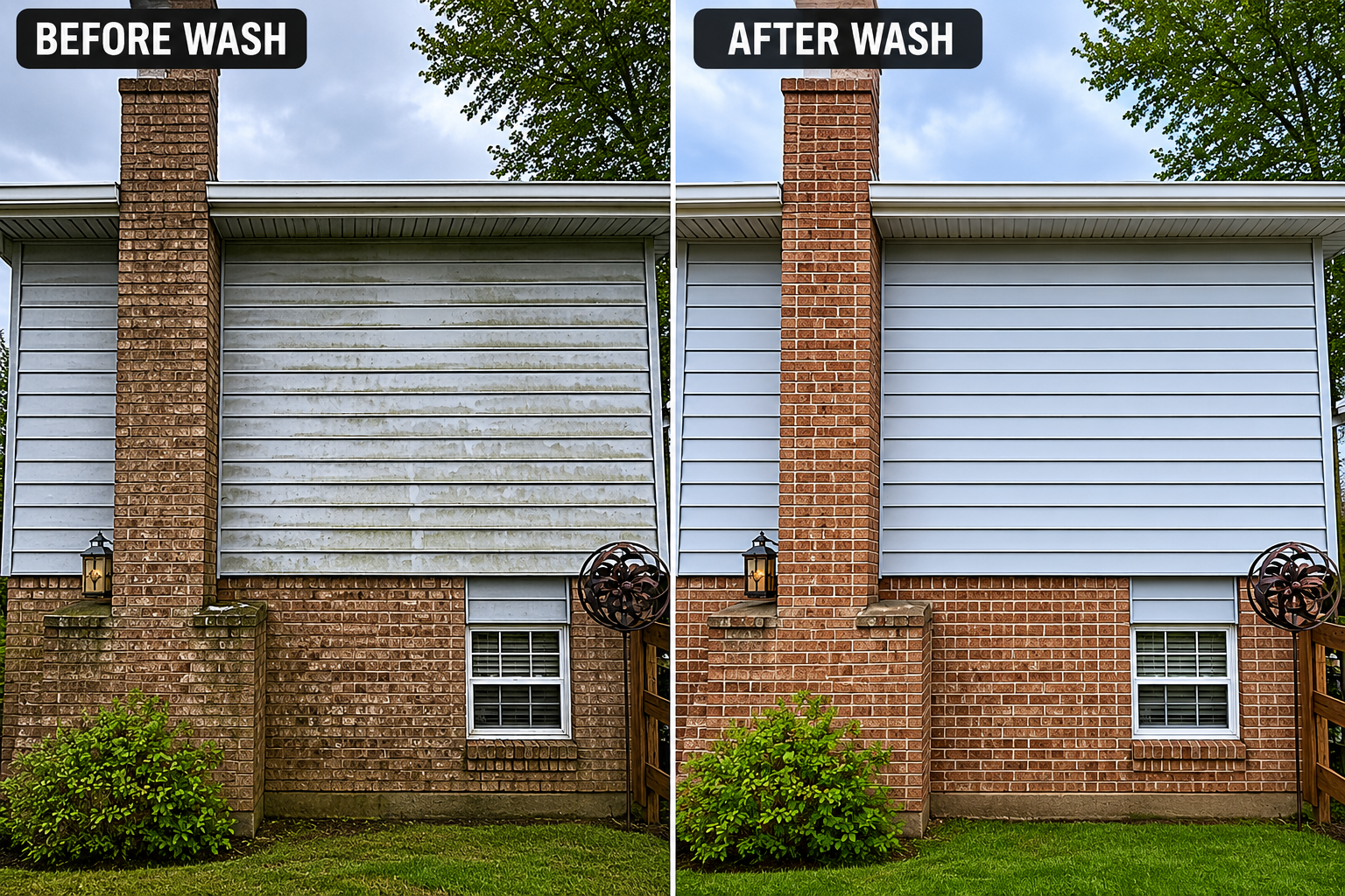 Before &amp; After House Washing in Cincinnati, OH: See How Professional Soft Washing Brings Homes Back to Life