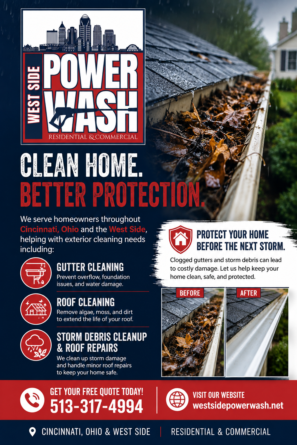 Gutter Cleaning After Heavy Rain in Cincinnati, Ohio: Why Now Is the Time to Clean Your Gutters