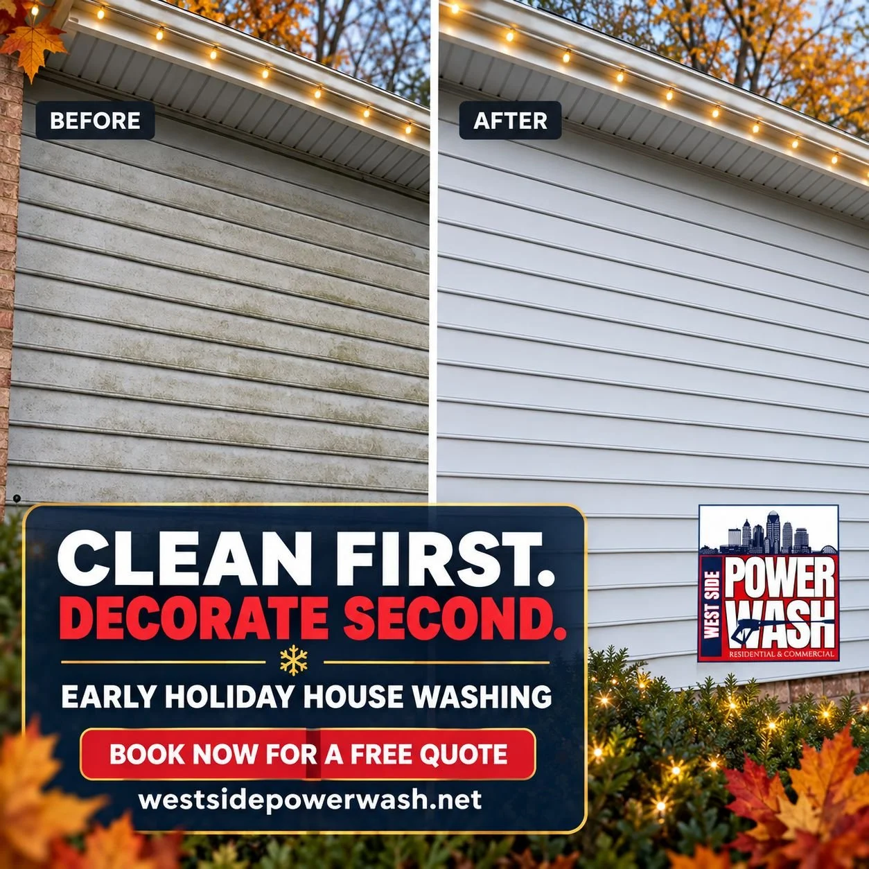 Holiday House Washing in Cincinnati: Clean Before You Decorate