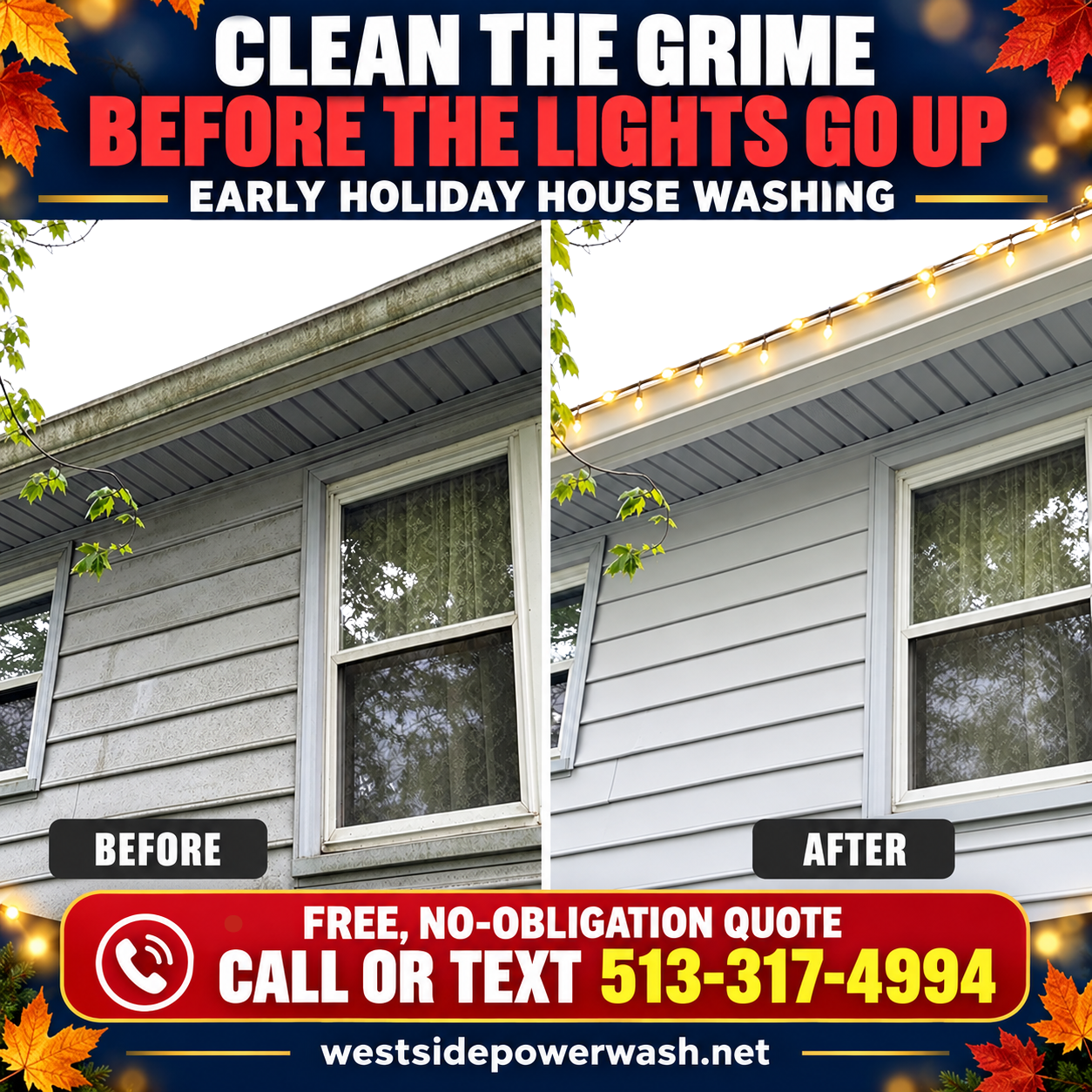 Holiday House Washing in Cincinnati: Clean the Grime Before the Lights Go Up