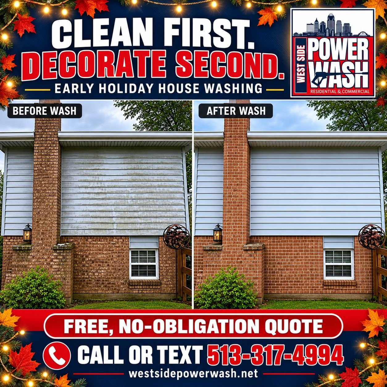Holiday House Washing in Cincinnati: Clean the Exterior Before You Decorate