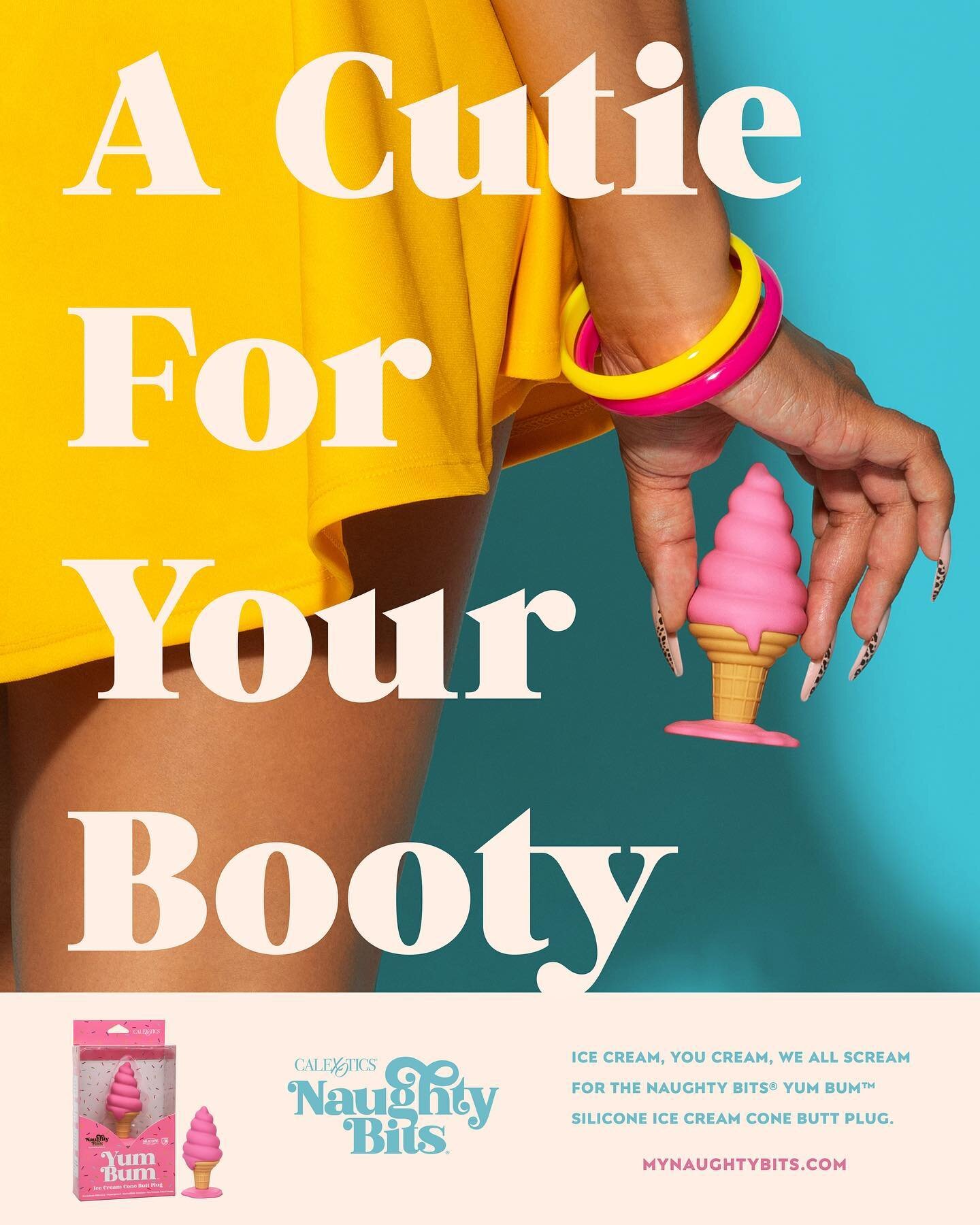 Ice cream, you scream, we all cream for Naughty Bits&rsquo; new silicone Yum Bum ice cream butt plug. It&rsquo;s a cutie for your booty. Restocking soon at your favorite adult retailer and at mynaughtybits.com.
.
.
.
@calexotics @woodrocketproducts #