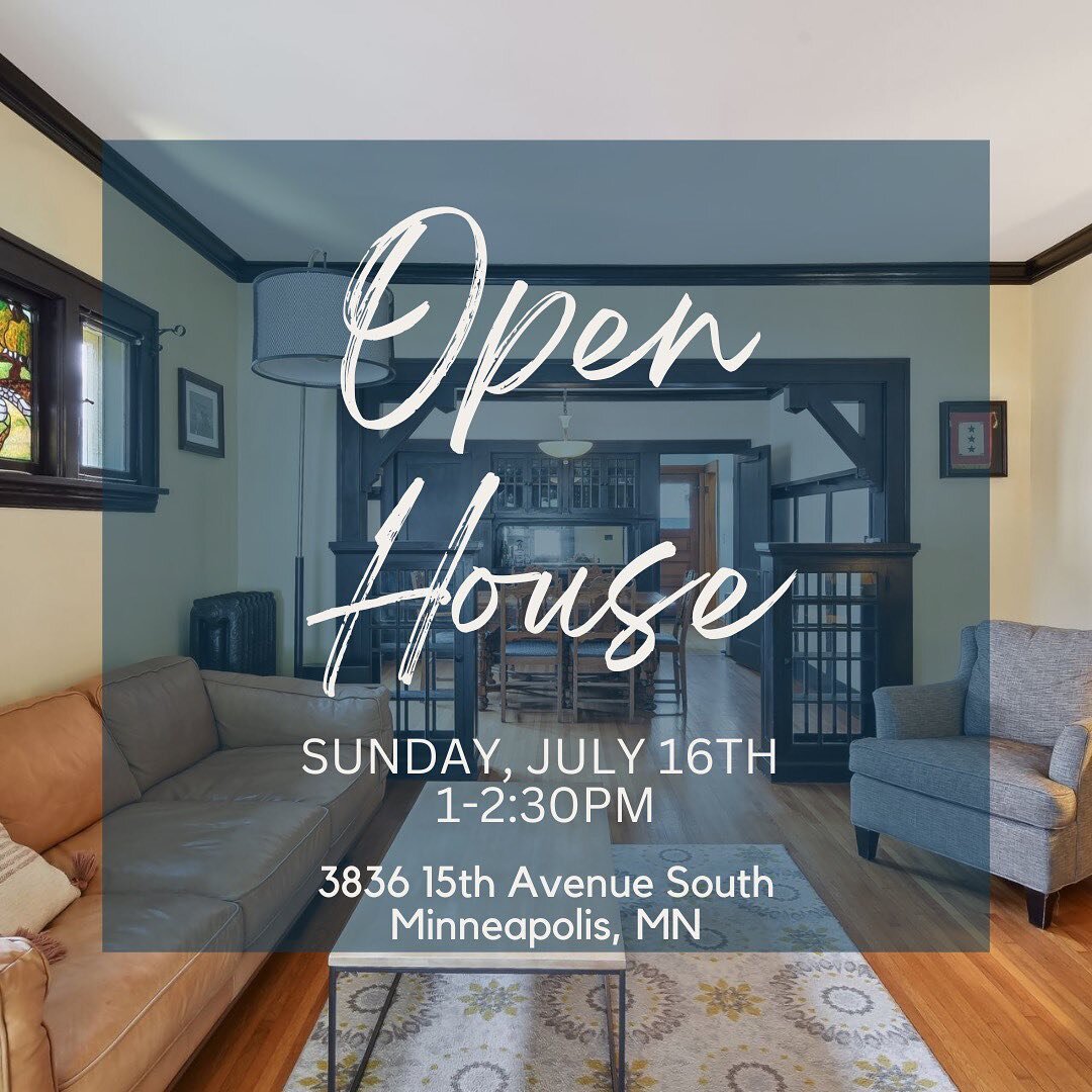 Double whammy tomorrow with open houses. Don&rsquo;t miss out on seeing these two spectacular homes. 

OPEN HOUSES 

🗓️JULY 16th 

⏰1-2:30pm

📍3836 15th Avenue South
  Minneapolis, MN

📍8840 Morris Road 
  Bloomington, MN