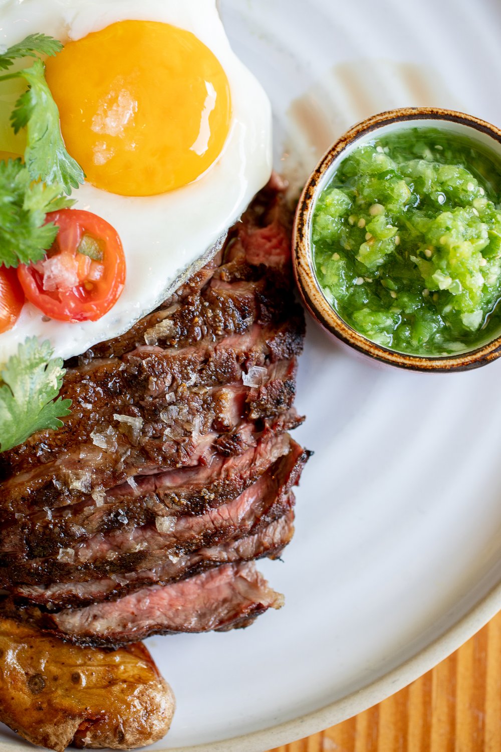 Pan-seared Steak and Egg. Photo credit: Andrew Reiner