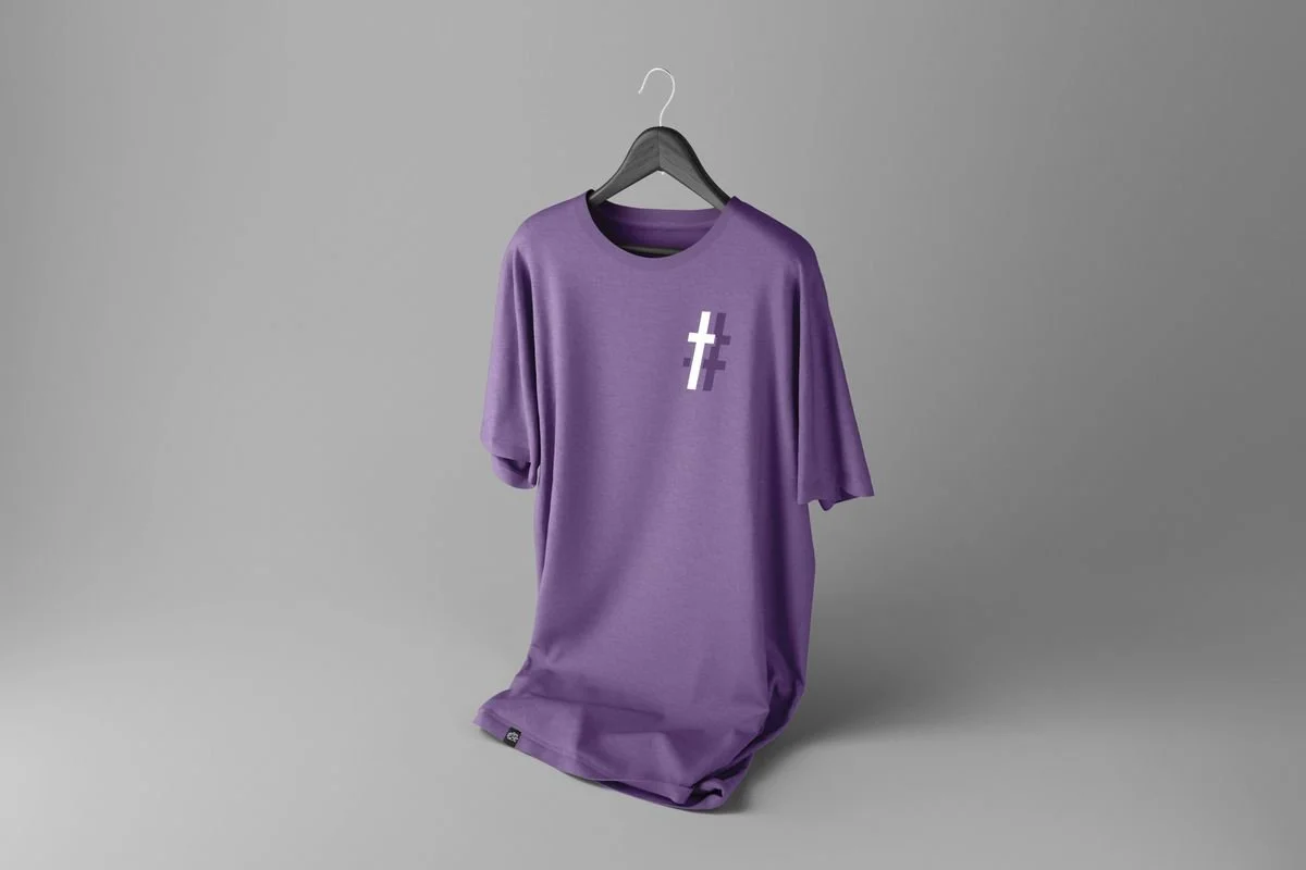 Purple # tee