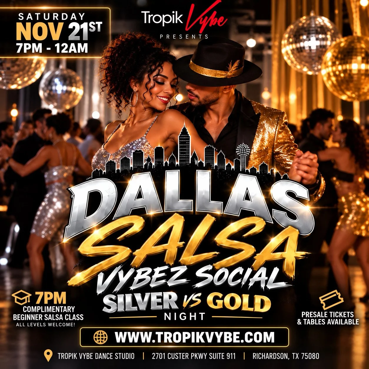 ✨ Dallas Salsa Vybez Social (Silver vs Gold)