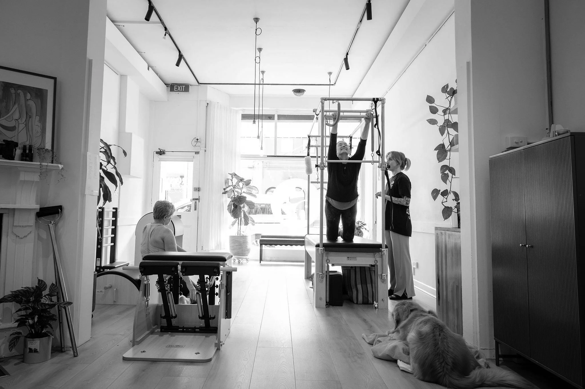 Private Pilates and yoga studio for hire in Collingwood, Melbourne — natural light, adjustable privacy blinds, and professional-grade apparatus at 20 Smith St
