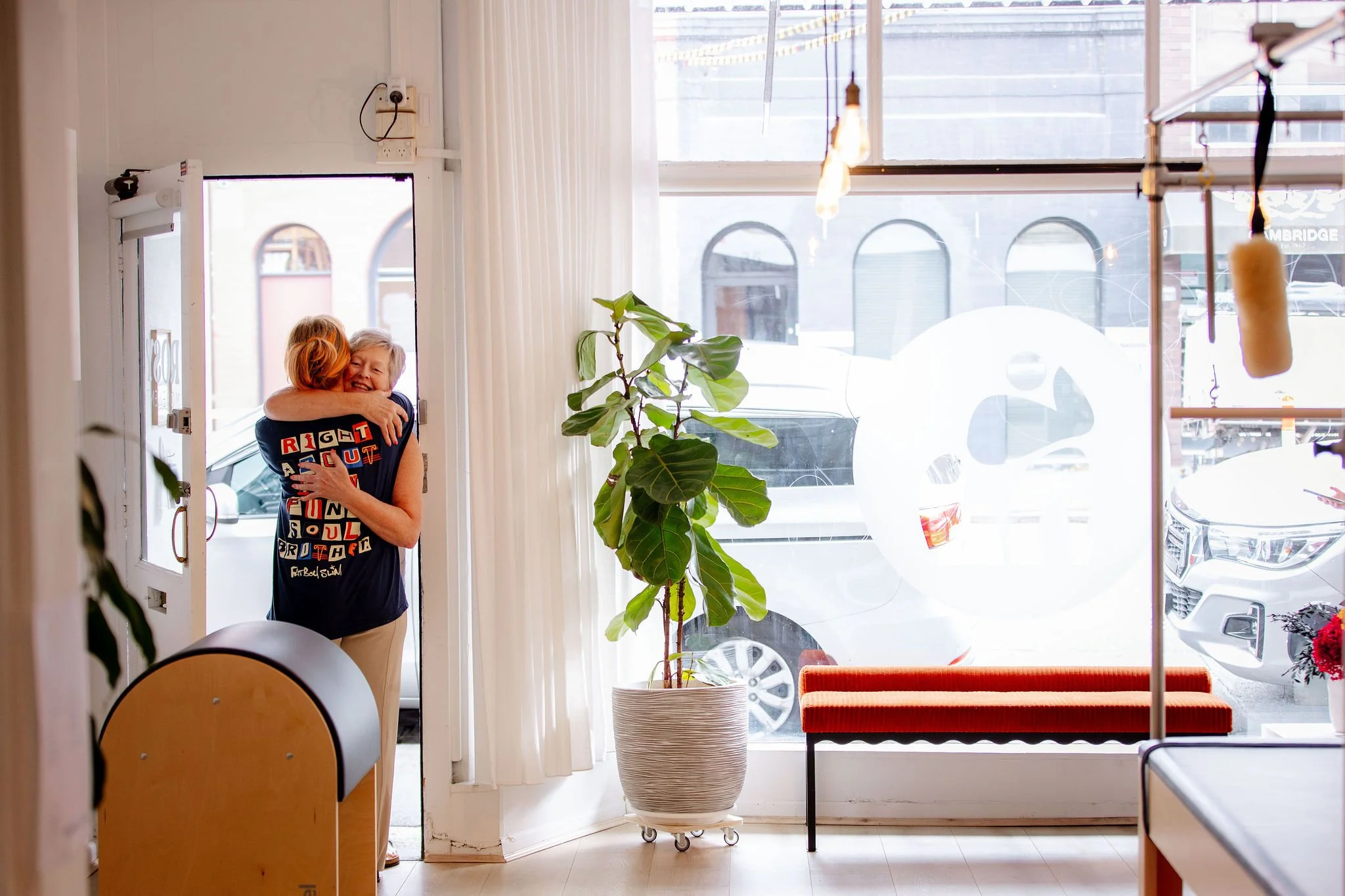 Private Pilates and yoga studio for hire in Collingwood, Melbourne — natural light, adjustable privacy blinds, and professional-grade apparatus at 20 Smith St