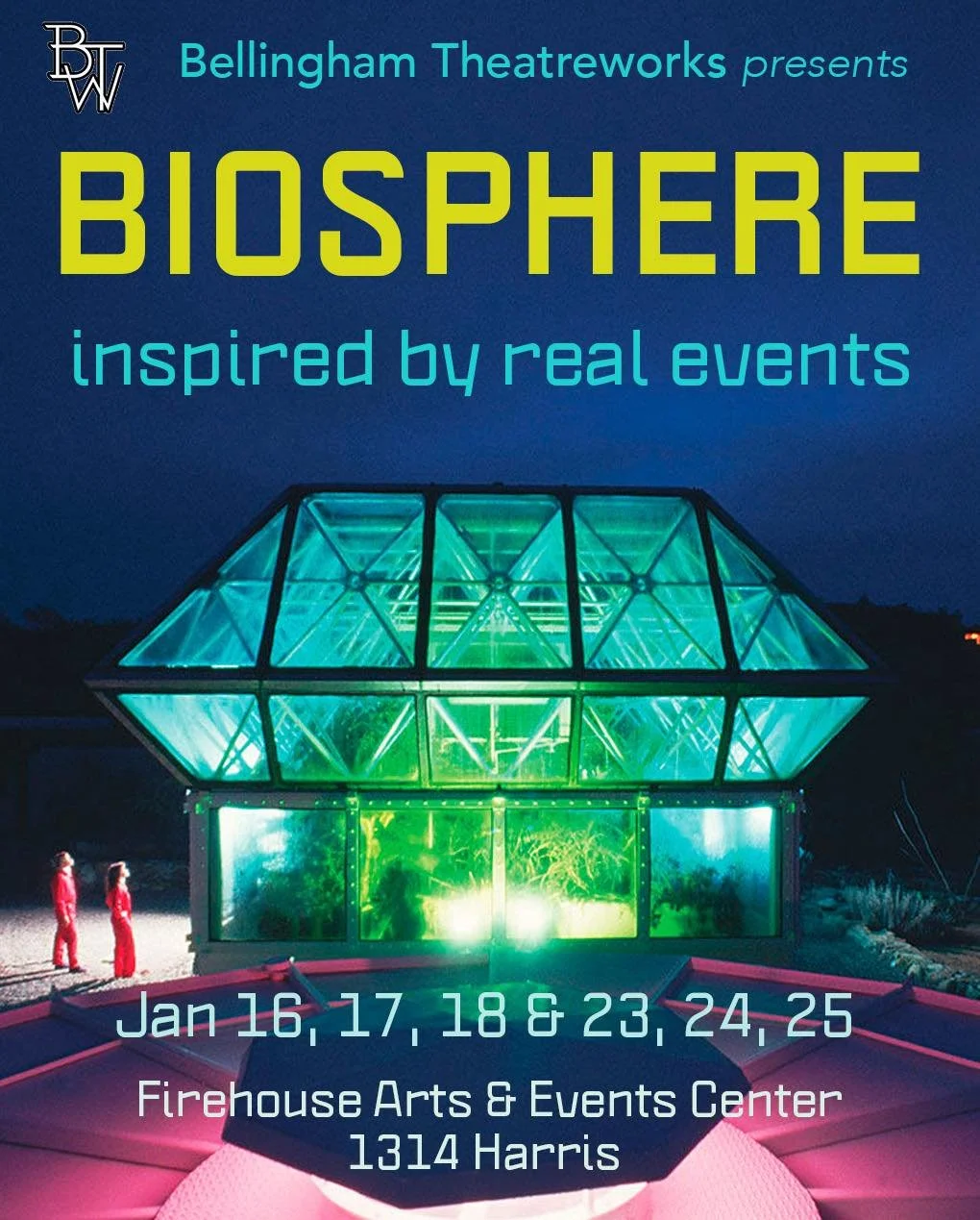 Four people are sealed in an airtight dome in the desert for two years. What could go wrong?

📍&ldquo;Biosphere&rdquo; by Steve Lyons will play January 16th-18th and 23rd-25th at the Firehouse Arts &amp; Events Center in Fairhaven. 

🎟️ Tickets ava