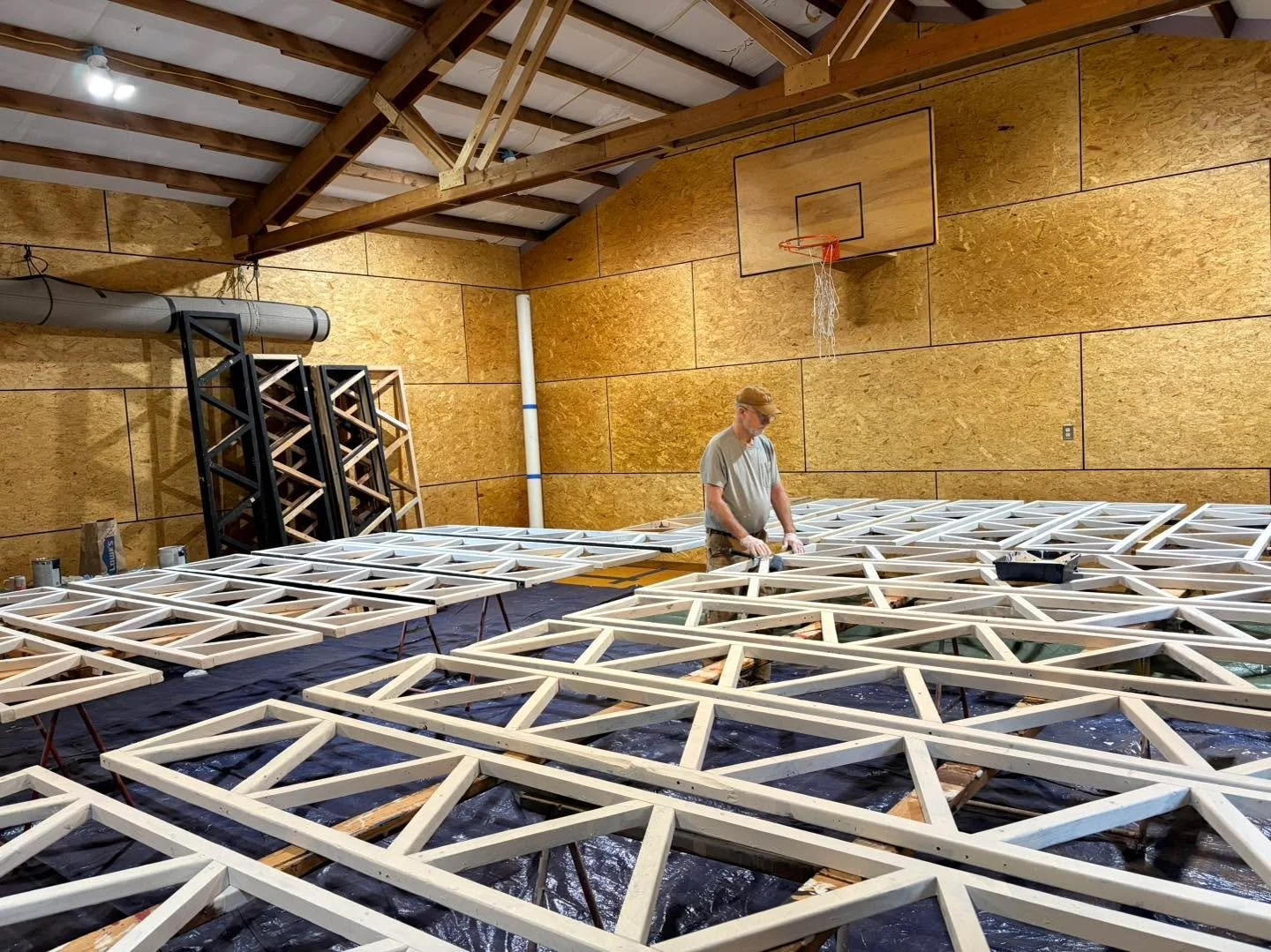 The set of biosphere &ldquo;Biosphere&rdquo; is coming together! Thanks to the wonderful constructors and painters who have been working hard to make it happen 🌳

📍&ldquo;Biosphere&rdquo; by Steve Lyons will play January 16th-18th and 23rd-25th at 