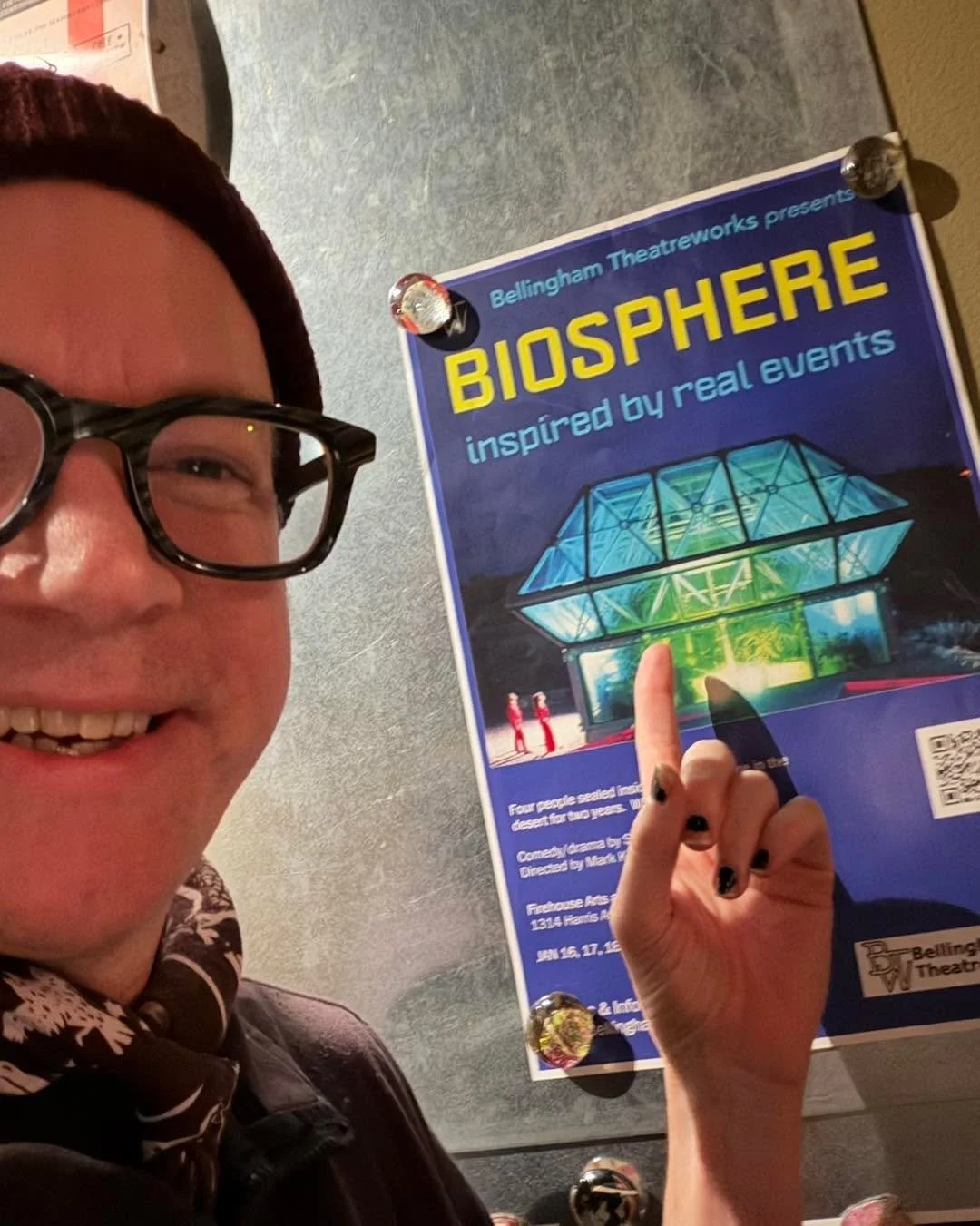 Spotted in the wild! Our posters are out and about town in some of our amazing local businesses. Where have you seen one?

📍&ldquo;Biosphere&rdquo; by Steve Lyons will play January 16th-18th and 23rd-25th at the Firehouse Arts &amp; Events Center in