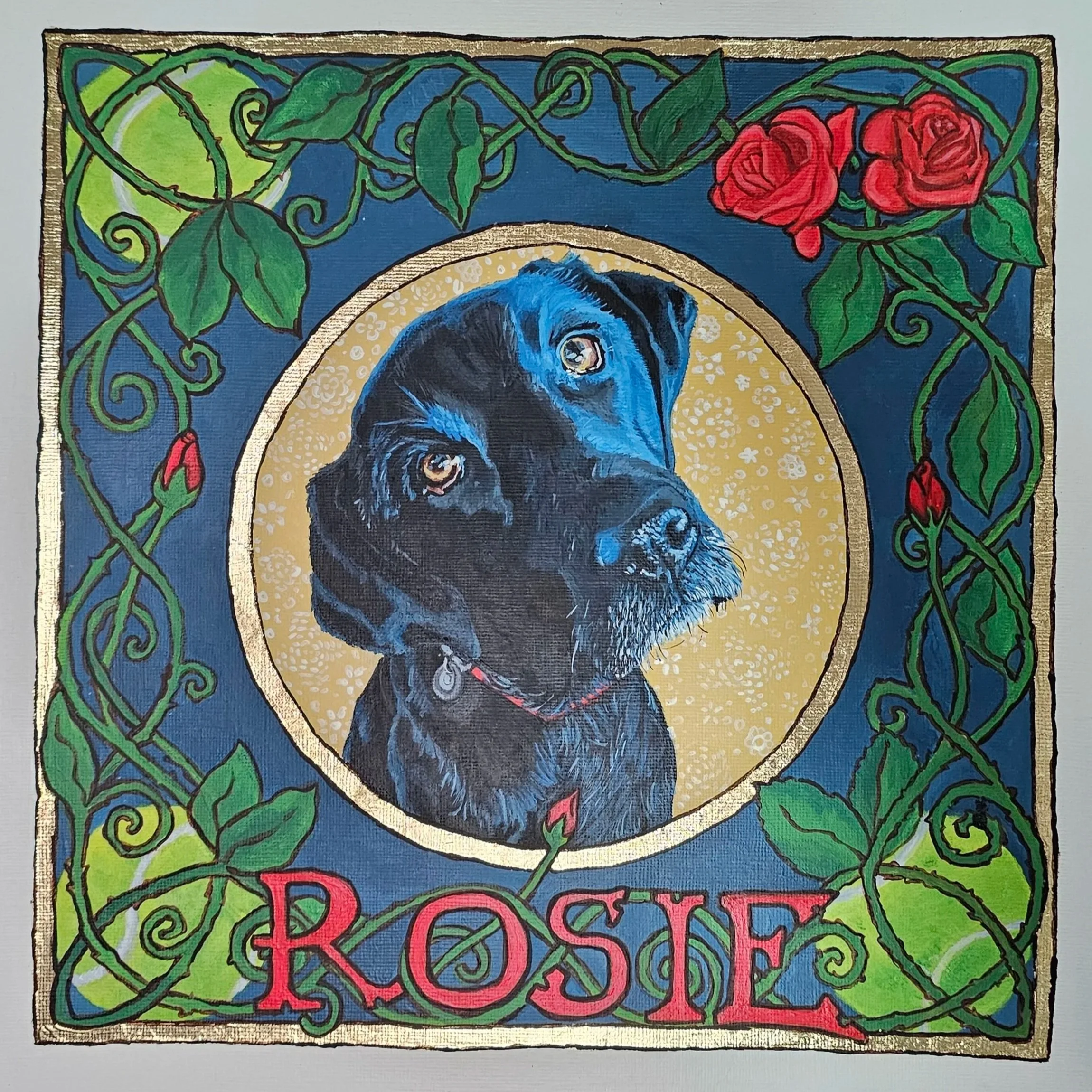 Rosie, 12 x 12 acrylic on canvas paper, 2025