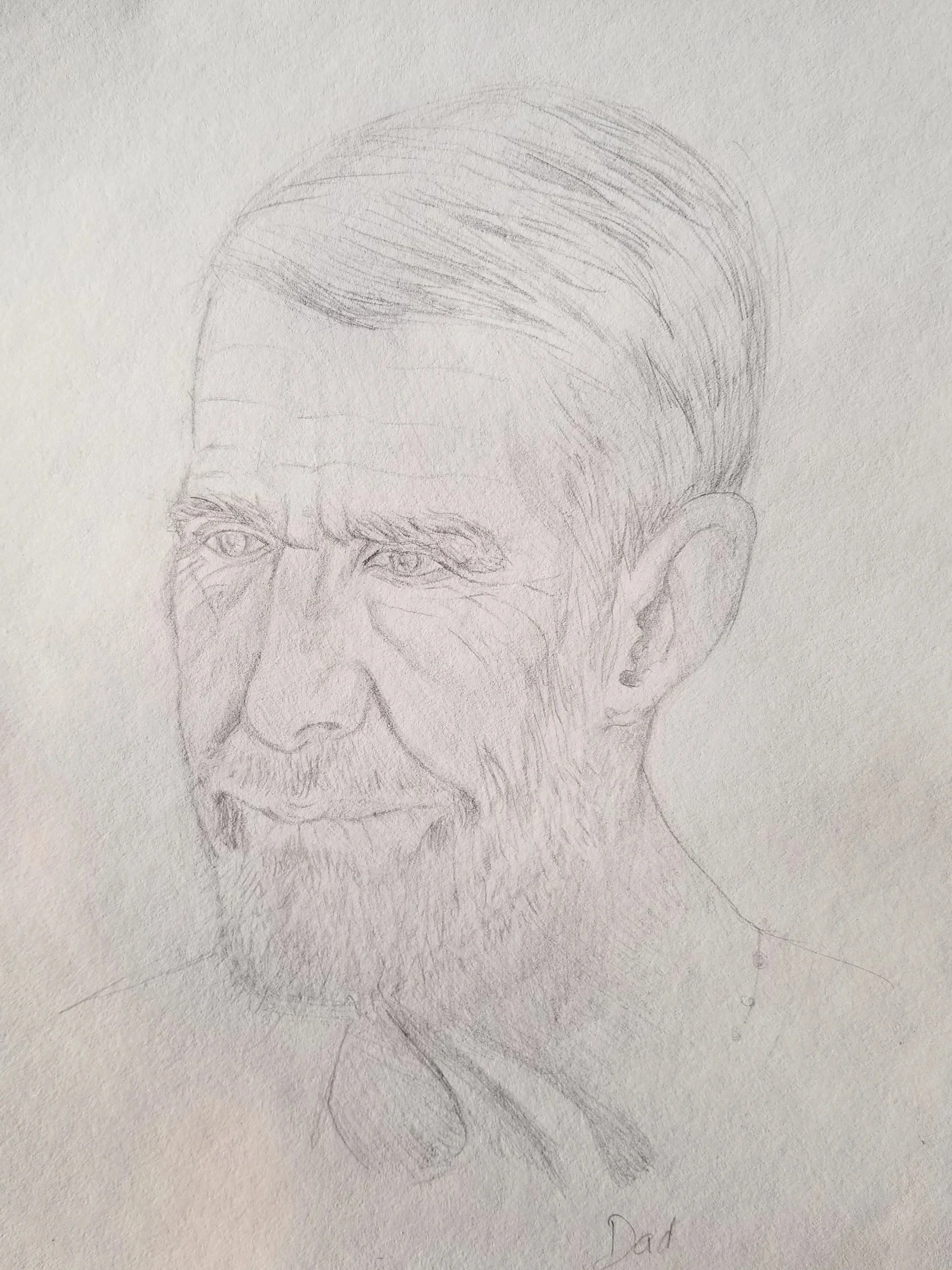 Granddad: a portrait, pencil, 2021