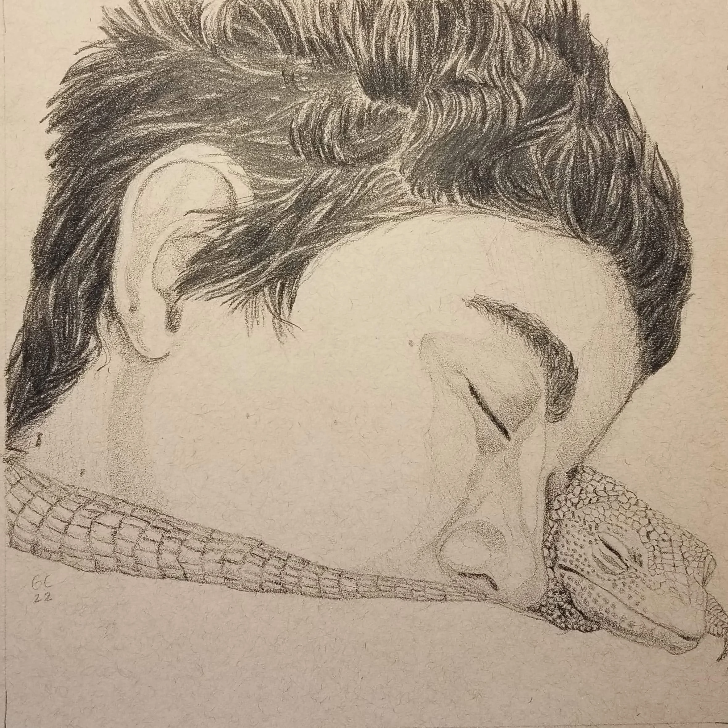 Jonathan: a portrait, charcoal, 2022