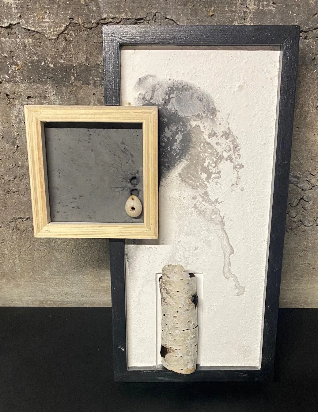 Birch Bark and Swallow Egg in Double Frame