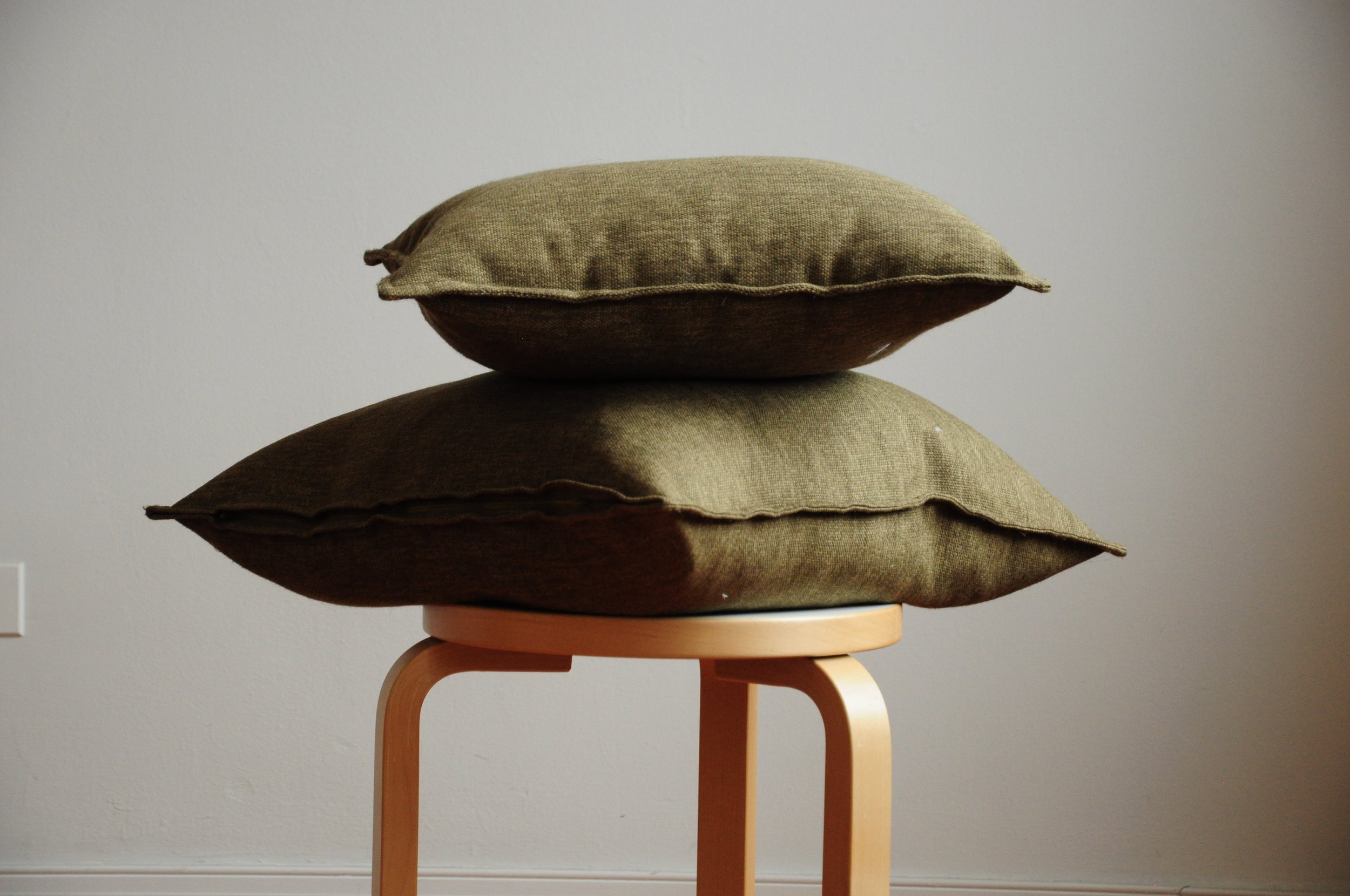 Pillows: Self-drafted; deadstock upholstery fabric. 