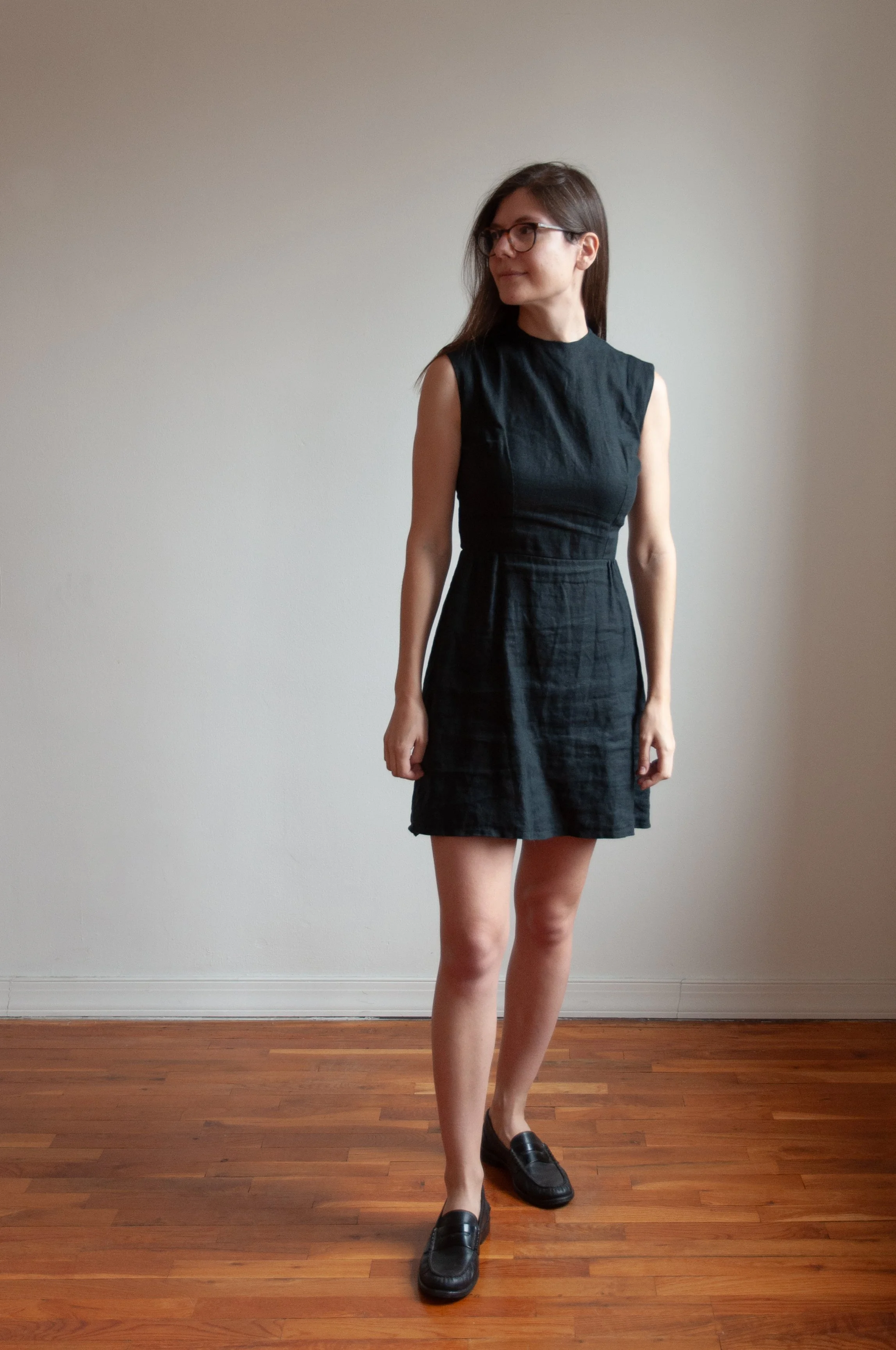 Dress: Vintage Simplicity pattern 4903; black linen. 