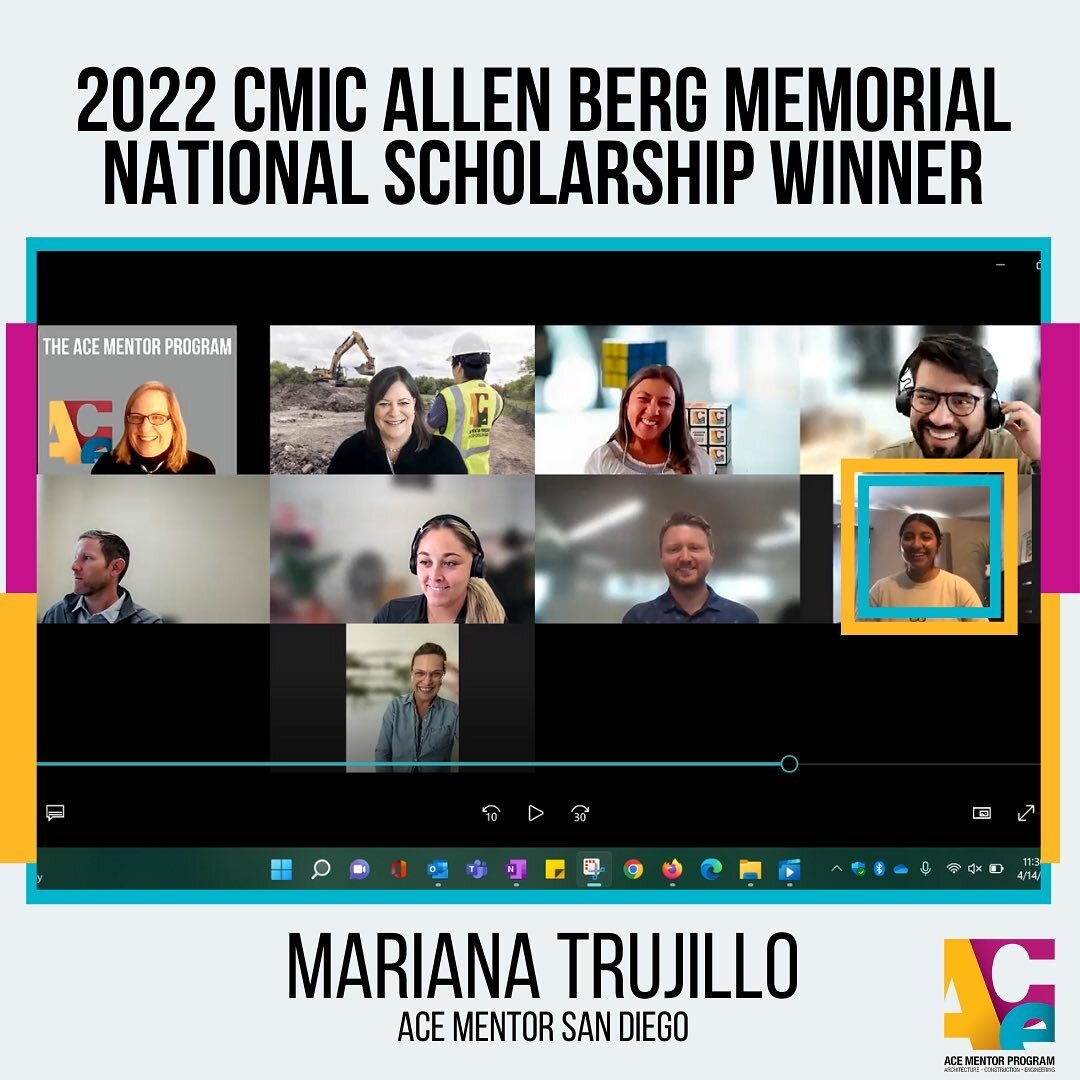 Congratulations to Mariana Trujillo as one of the top awardees for the 2022 CMiC Allen Berg Memorial National Scholarship! 

&quot;While in the ACE program I learned how to work collaboratively as part of a team, improved my communication skills, and