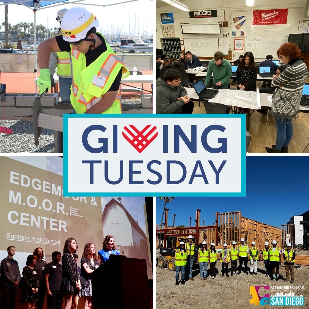 Today is Giving Tuesday!

At ACE Mentor San Diego, we&rsquo;re committed to empowering the next generation of architects, engineers, and builders through mentorship and support.

There are many ways you can contribute:
✔️ Donate to support scholarshi