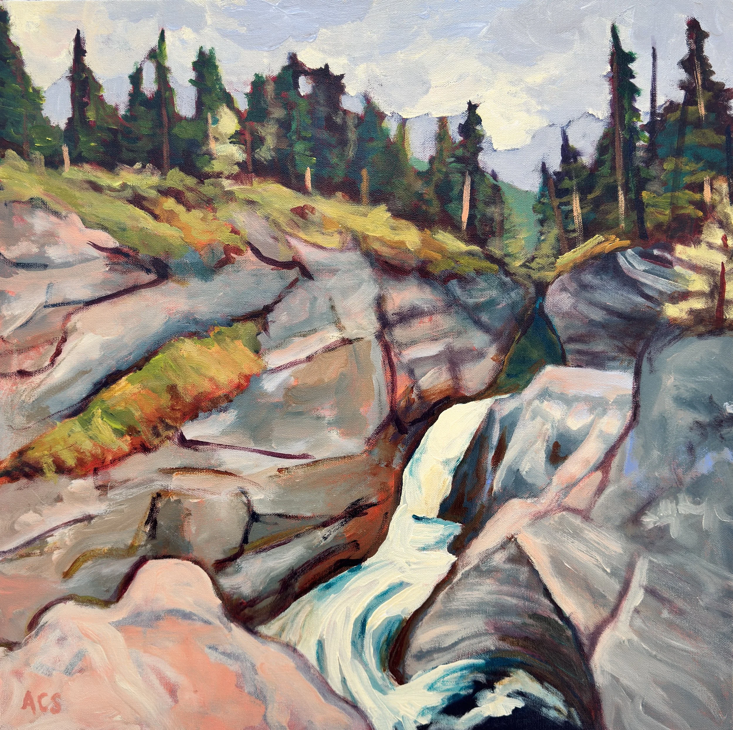 Where the water remembers - 24X24 inches - Original - gallery depth canvas