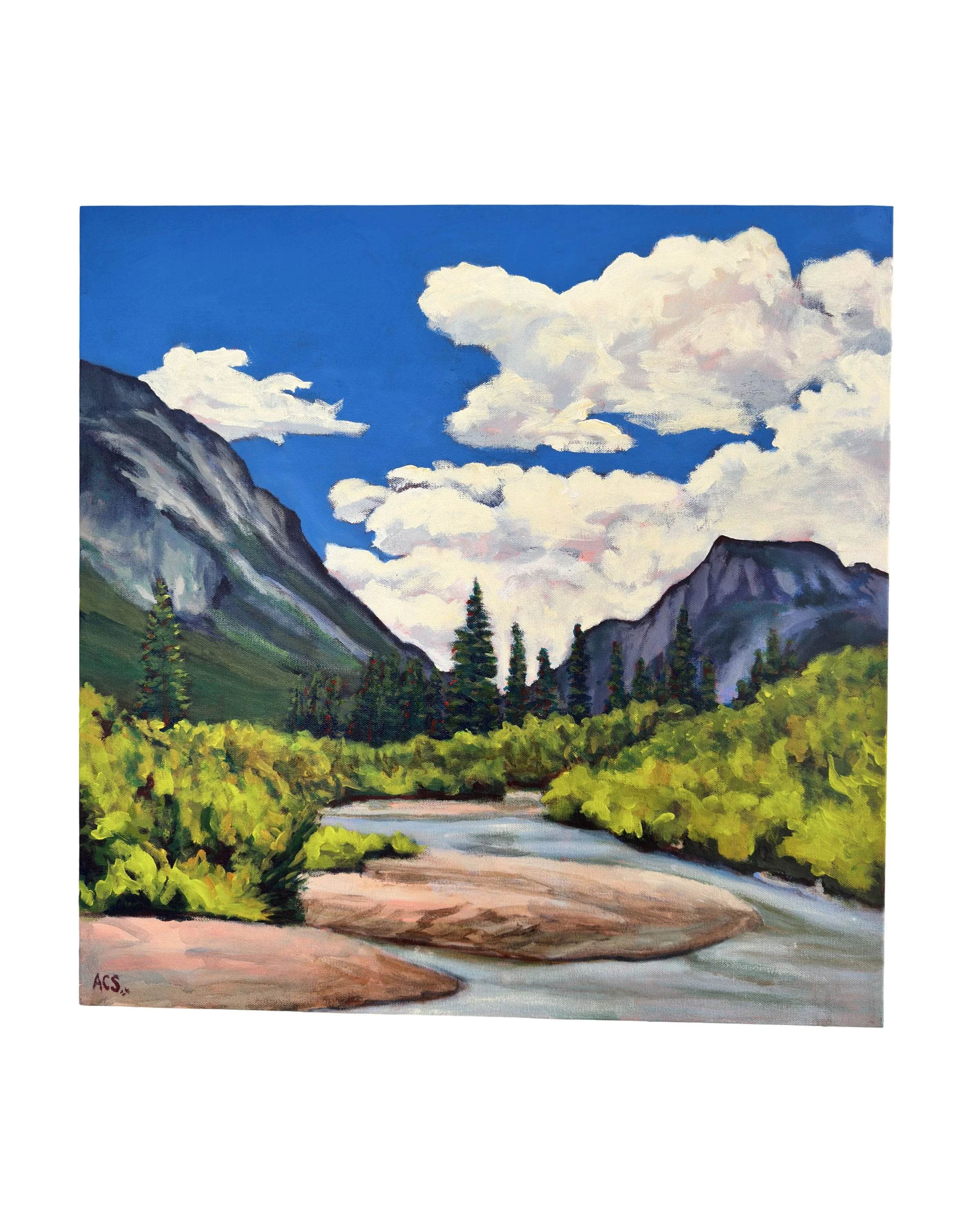 Where the Mountains Welcome You - 24X24 inches - Original on Gallery depth canvas