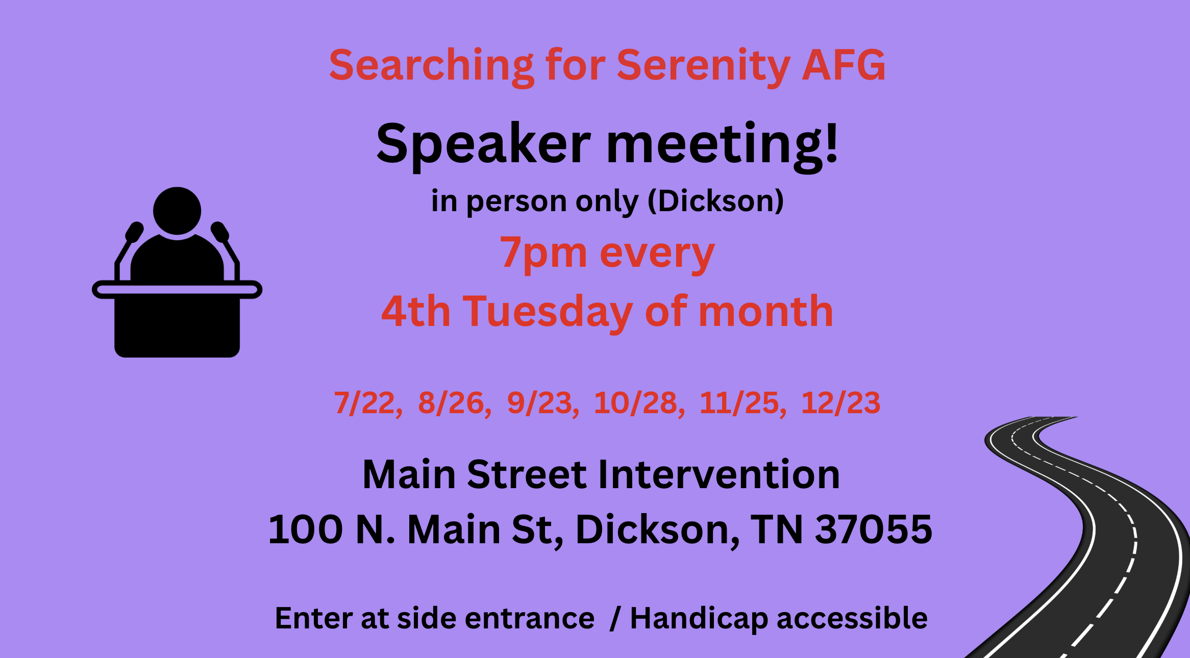 In Person Speaker Mtg