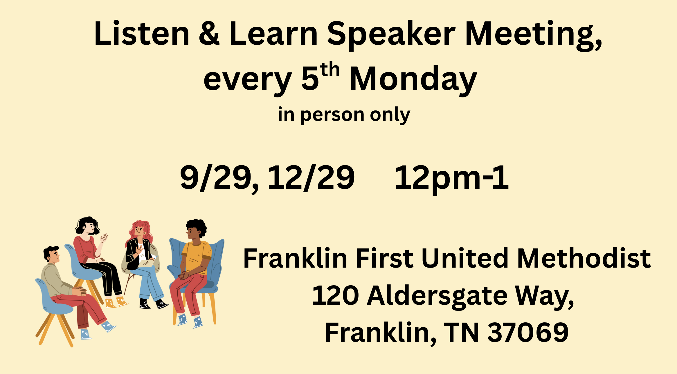 Speaker mtg - in person