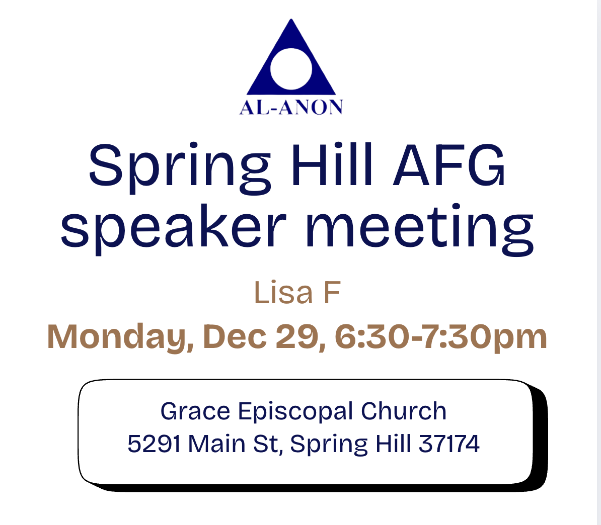 Spring Hill AFG Speaker Meeting