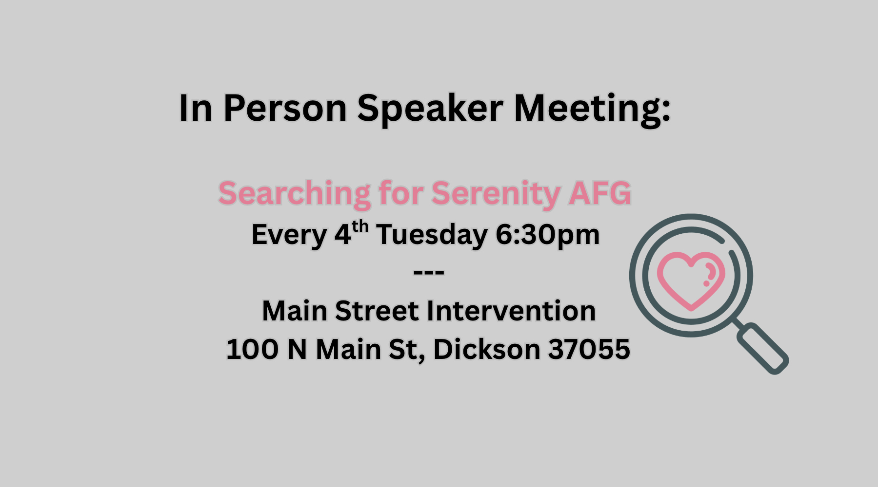 Speaker Mtg 4th Tuesdays
