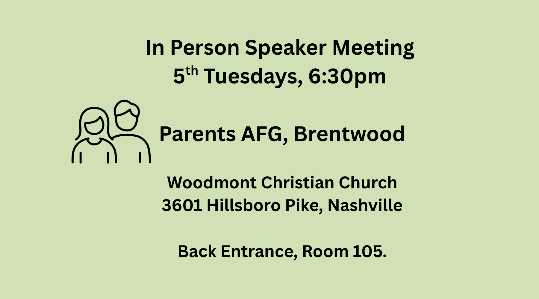 In person Speaker Mtg