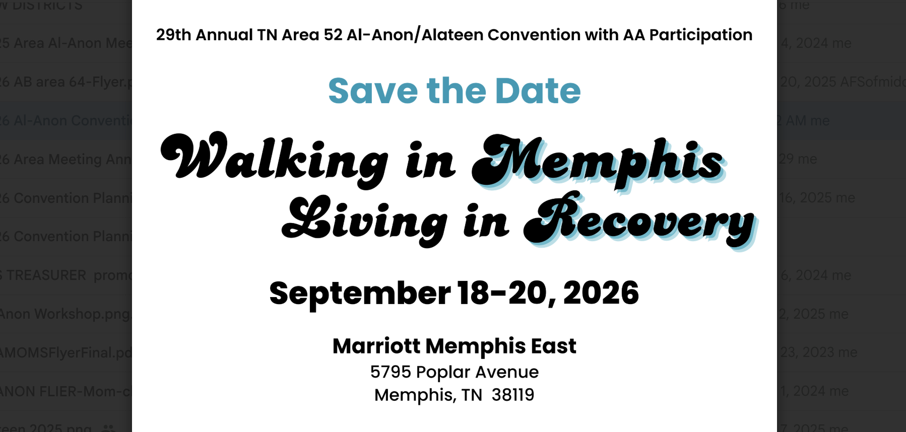 2026 Al-anon/Alateen Convention, Area 52