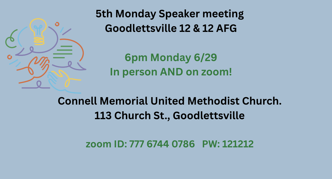 5th Monday Speaker Mtg- hybrid - Goodlettsville