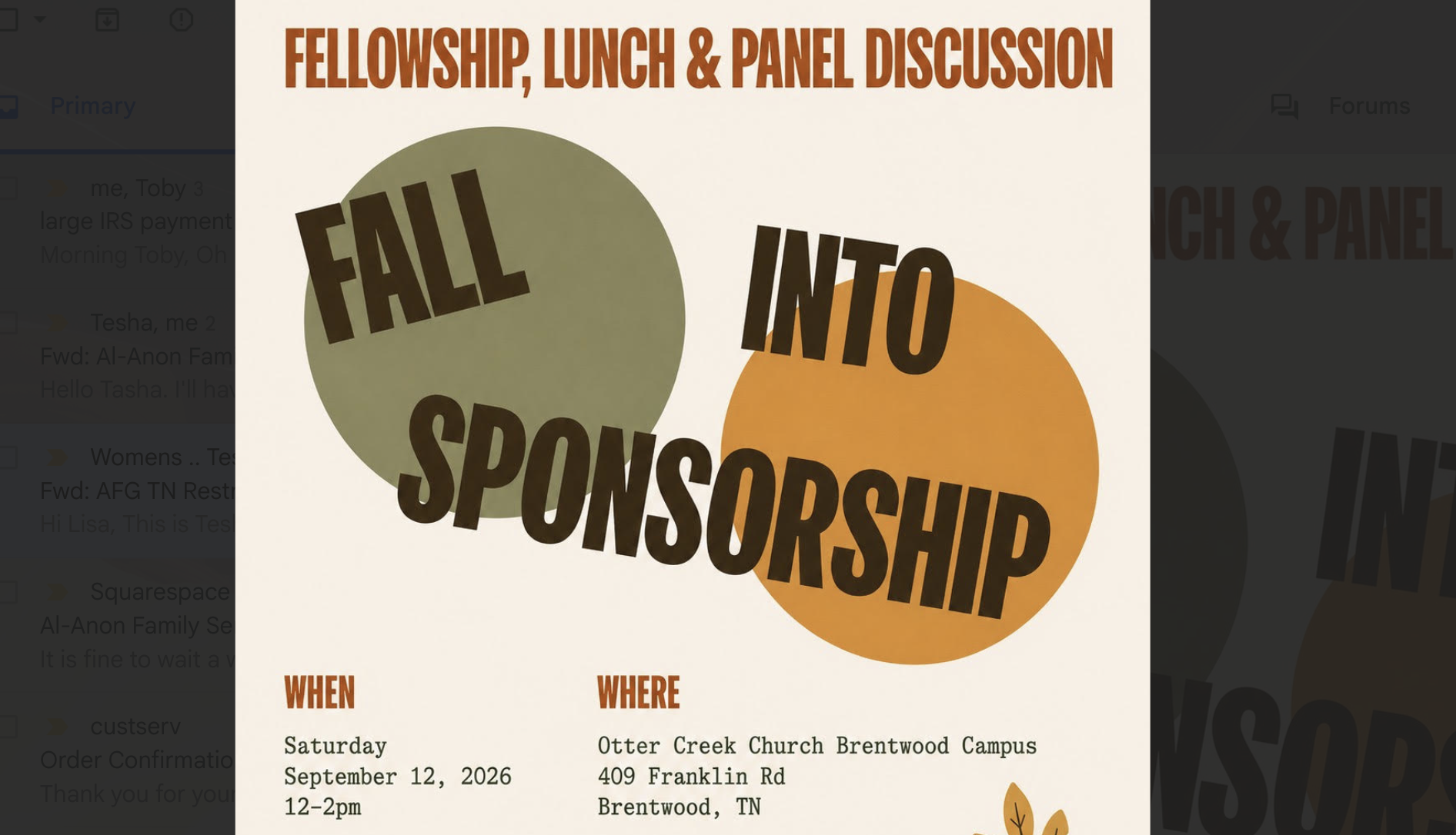 Fall Into Sponsorship - event