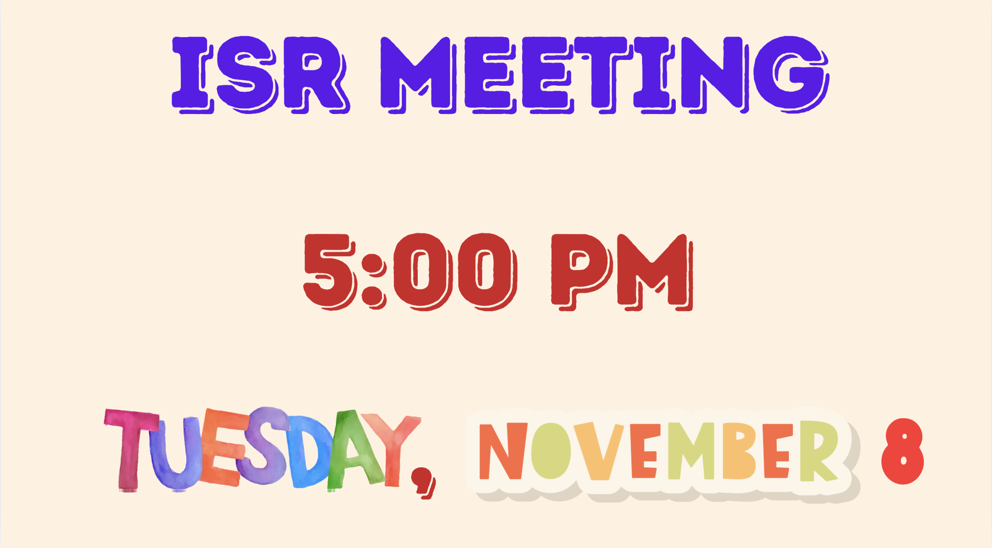 ISR MEETING - last of 2026