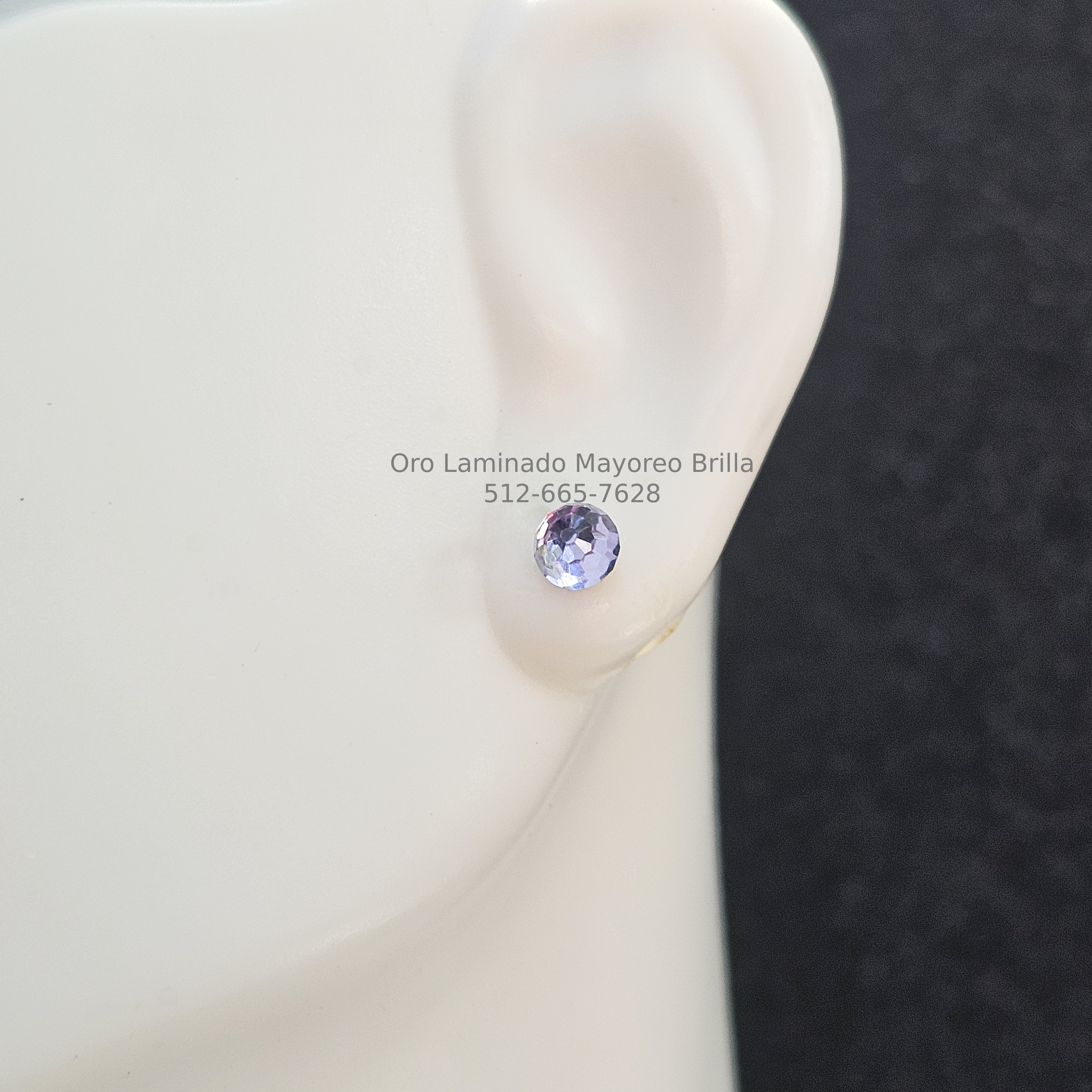 paquete de 2/ 2 pack- Arete Redondo Lila Claro | Light Lavender Round Stud Earring