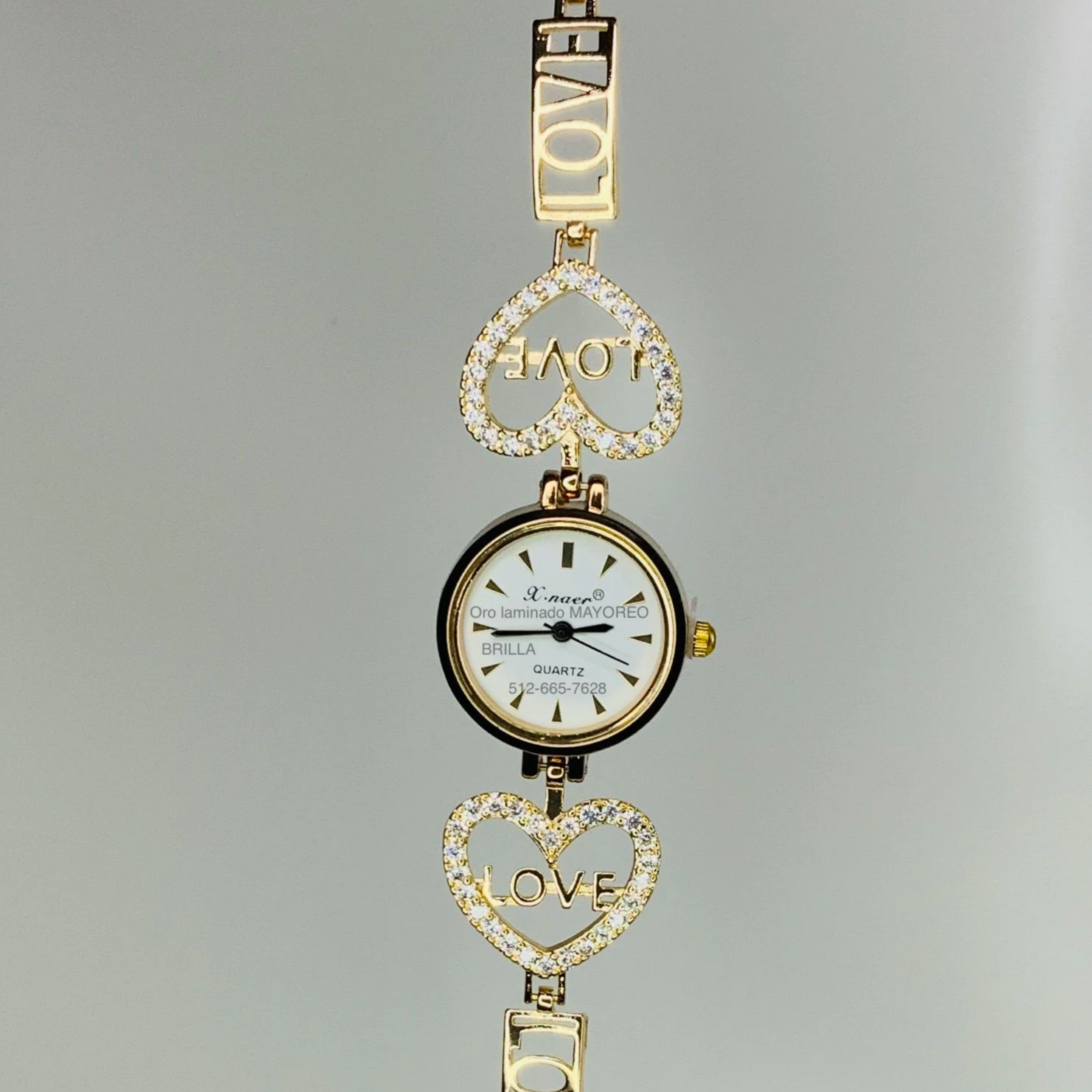 Reloj Pulsera Amor con Corazones | Love Bracelet Watch with Heart Links