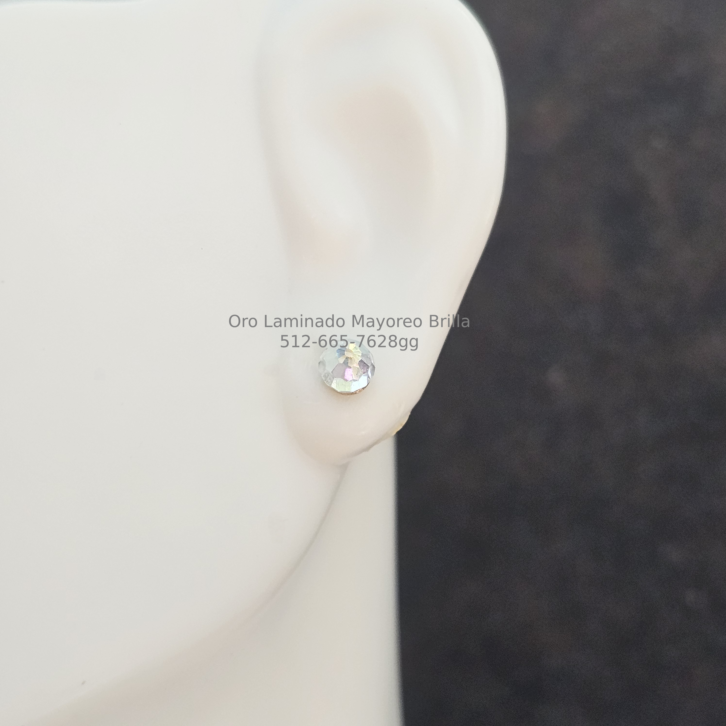 paquete de 2/ 2 pack- Arete Pequeño Tornasol en Oro Laminado | Small Iridescent Stud in Laminated Gold