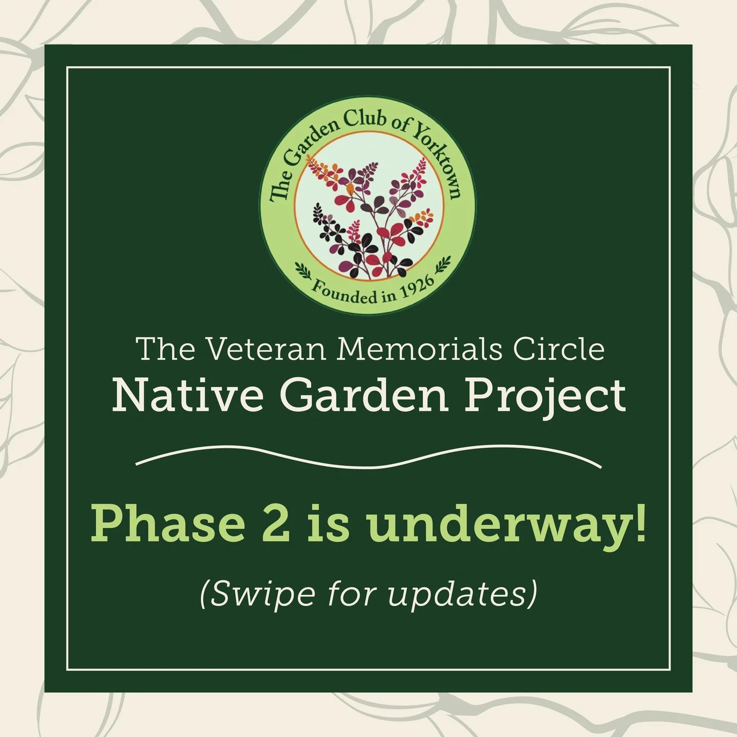 Phase 2 of the Veteran Memorials Circle Native Garden Project is in full bloom! 🌱
🇺🇸 With continued support from the community and a Greenway Grant, we’re teaming up with the Town’s Parks & Rec Department to bring this vision to l