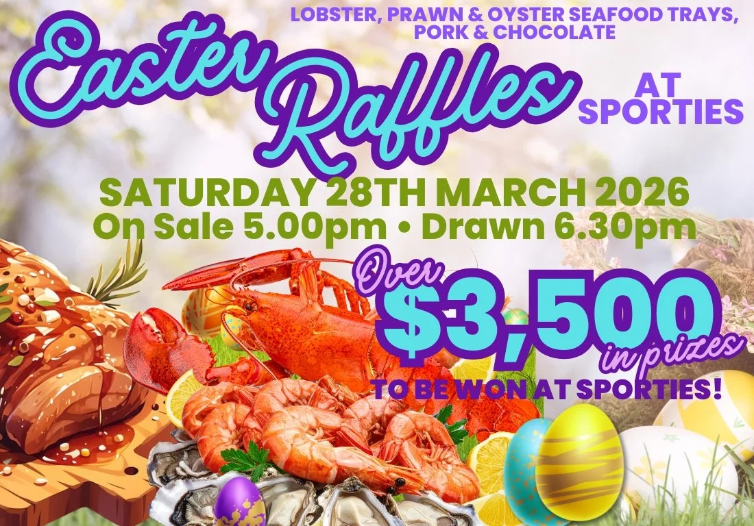 Easter Raffles at Sporties Tuncurry 2026