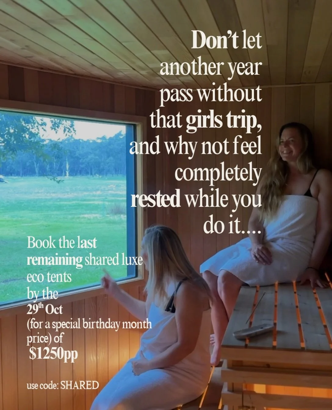 Some of my most treasured memories are getaways with my girls, we need more than a 30 min coffee catch up, we need a 3 hr drive from Perth to catch each other up on our lives and chat about the good old days then we need new experiences together that