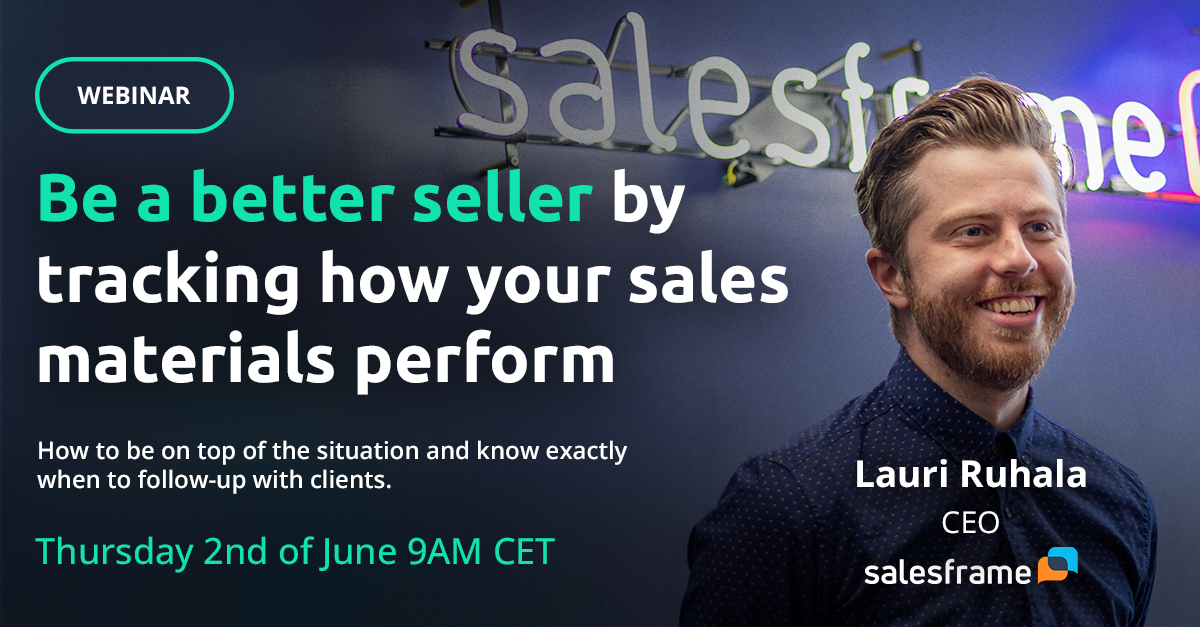 Webinar on June 2nd 2022 - Be a better seller by tracking your sales materials