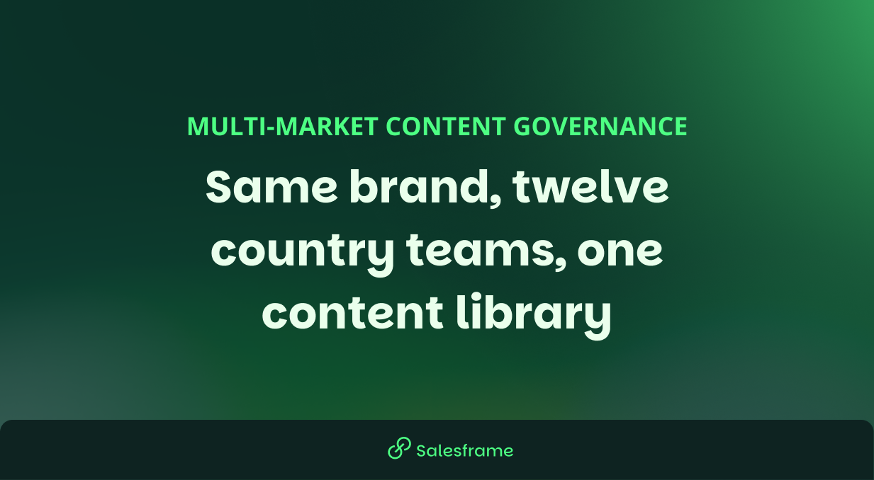 Same brand, twelve country teams, one content library