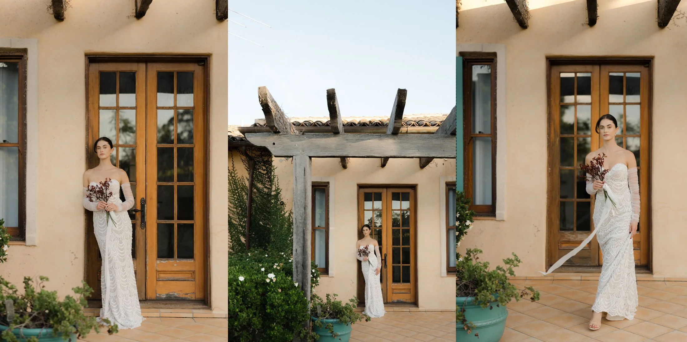 Modern wedding styling photographed at Iron Gate Estate