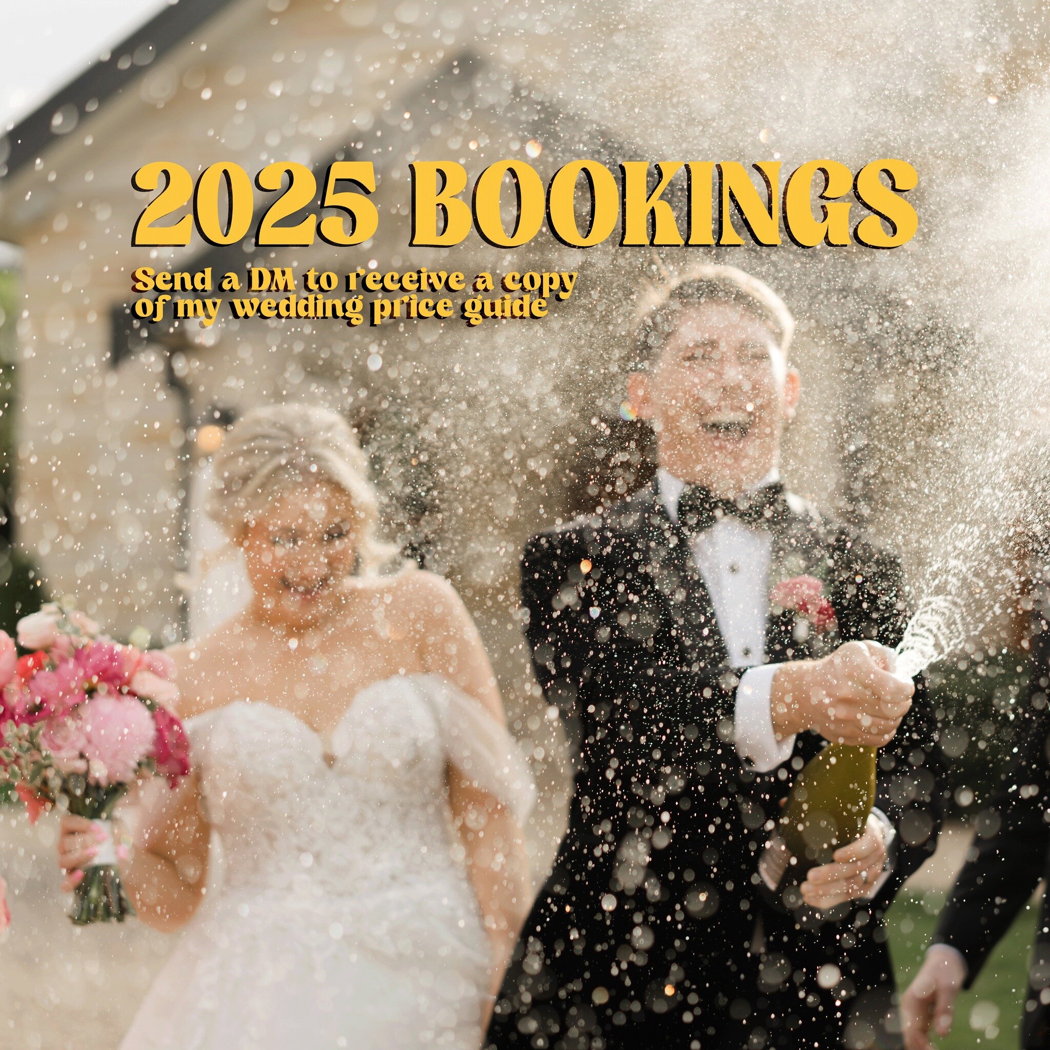 2025 BOOKINGS | Want a copy of my wedding price guide? 

Shoot me a DM ✌️