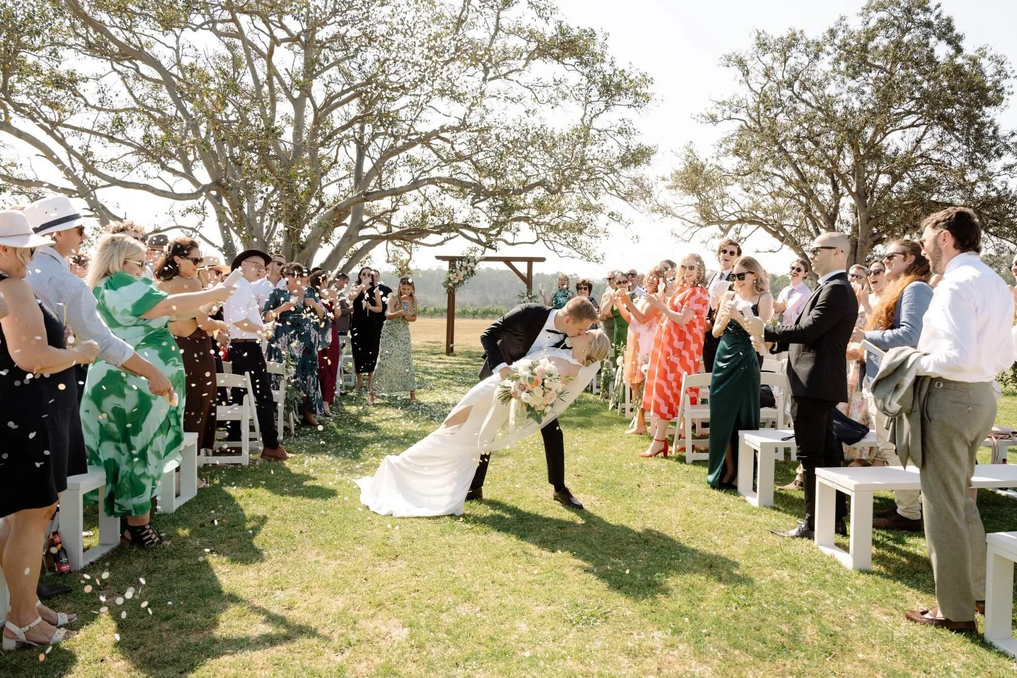 Bimbadgen Palmers Lane Hunter Valley wedding photography — vineyard ceremony