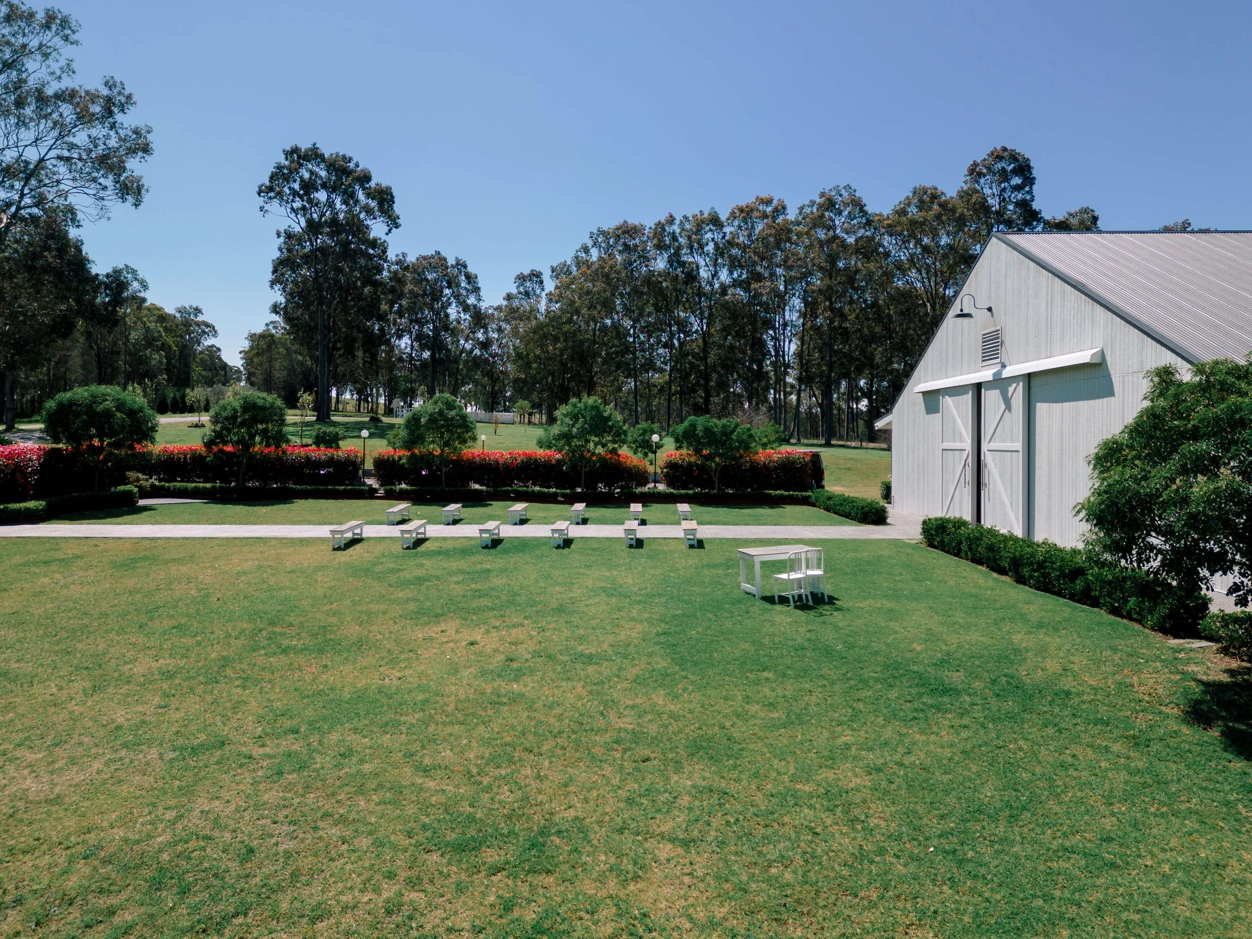 Outdoor wedding ceremony location at White Barn Pokolbin