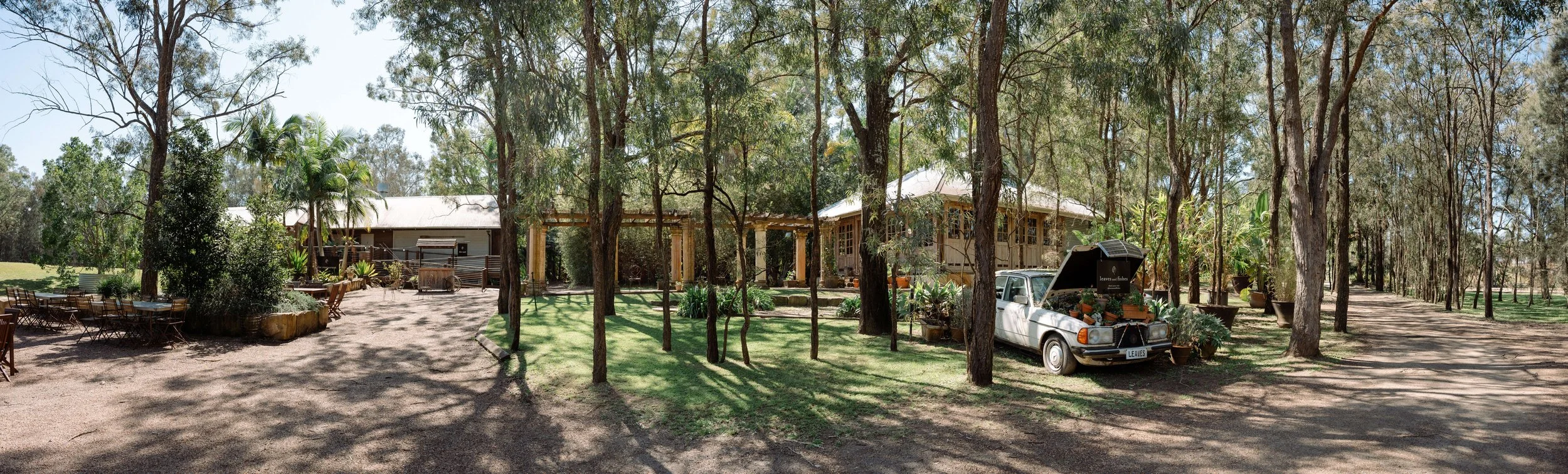 Twenty-acre wedding property surrounded by bushland at Leaves & Fishes