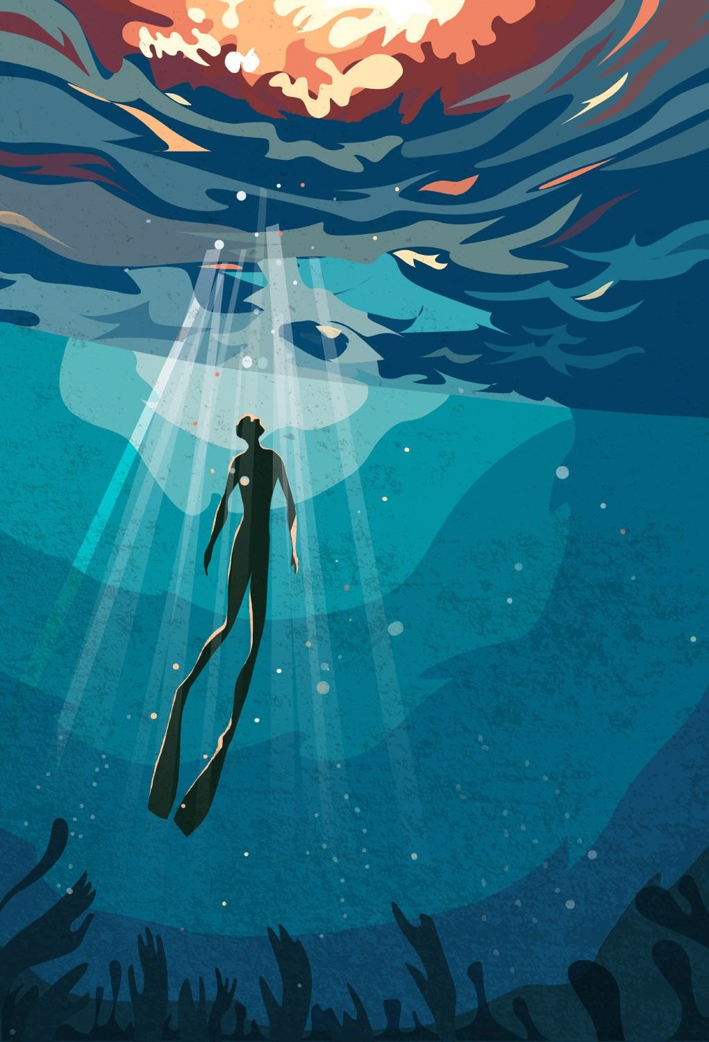 #illustration #ilustracion #ocean #oceano #sea #mar #colors #colores #buceo #apnea #diving.jpg