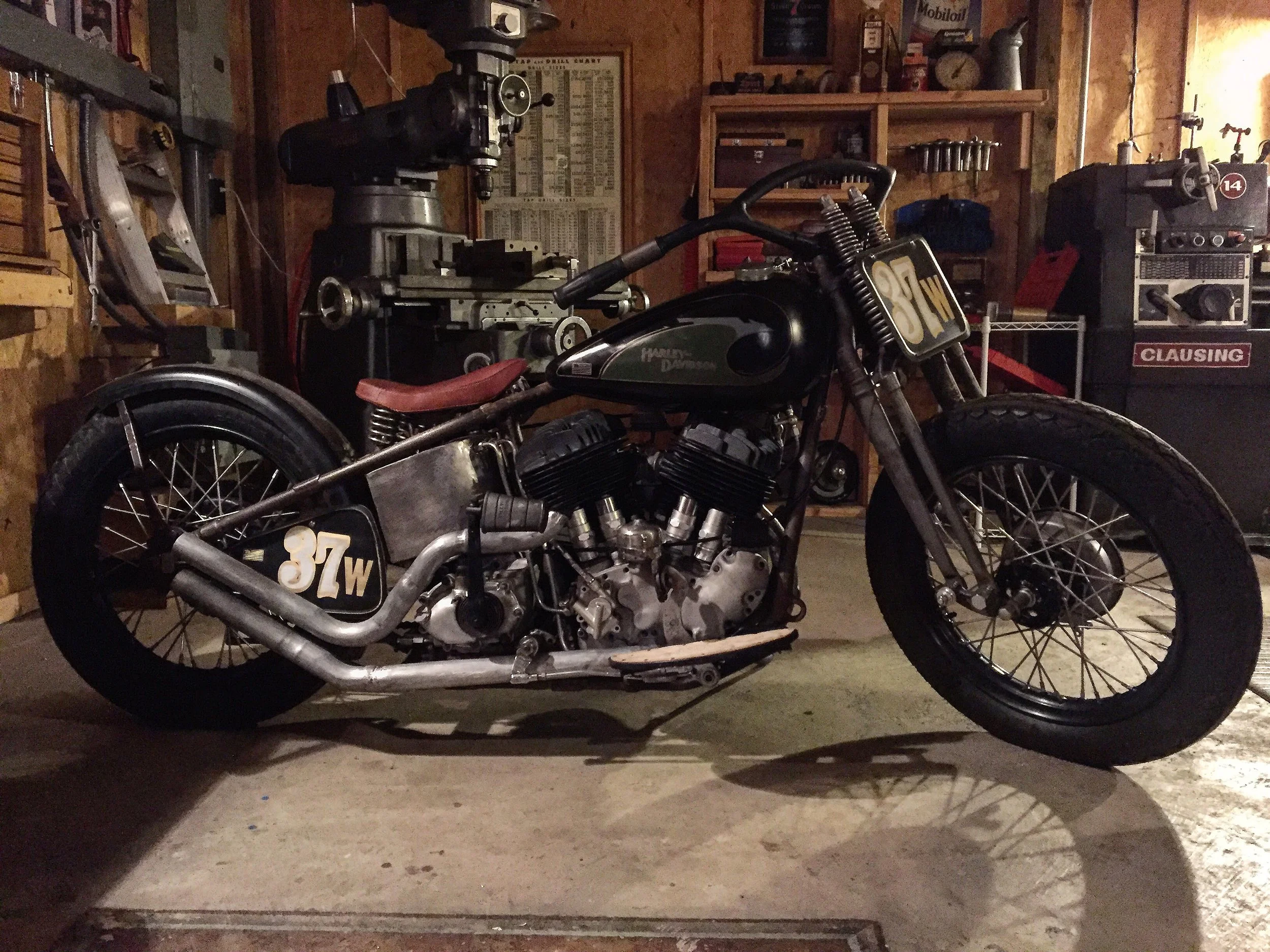 Black Bear Brand 1937 Harley-Davidson tank artwork